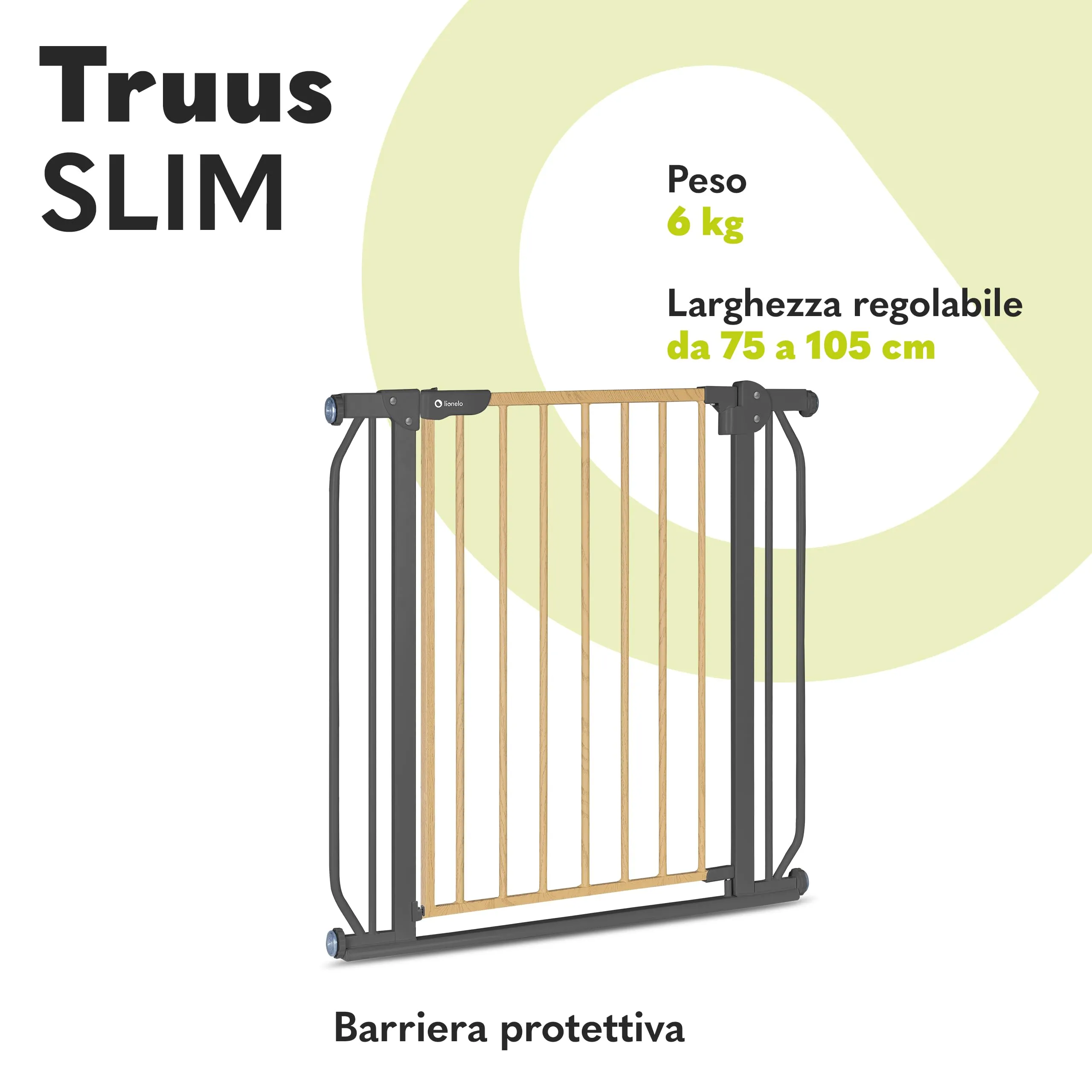 Lionelo Truus Slim Cancelletto di Sicurezza Larghezza Regolabile 75-105 cm - immagine 2