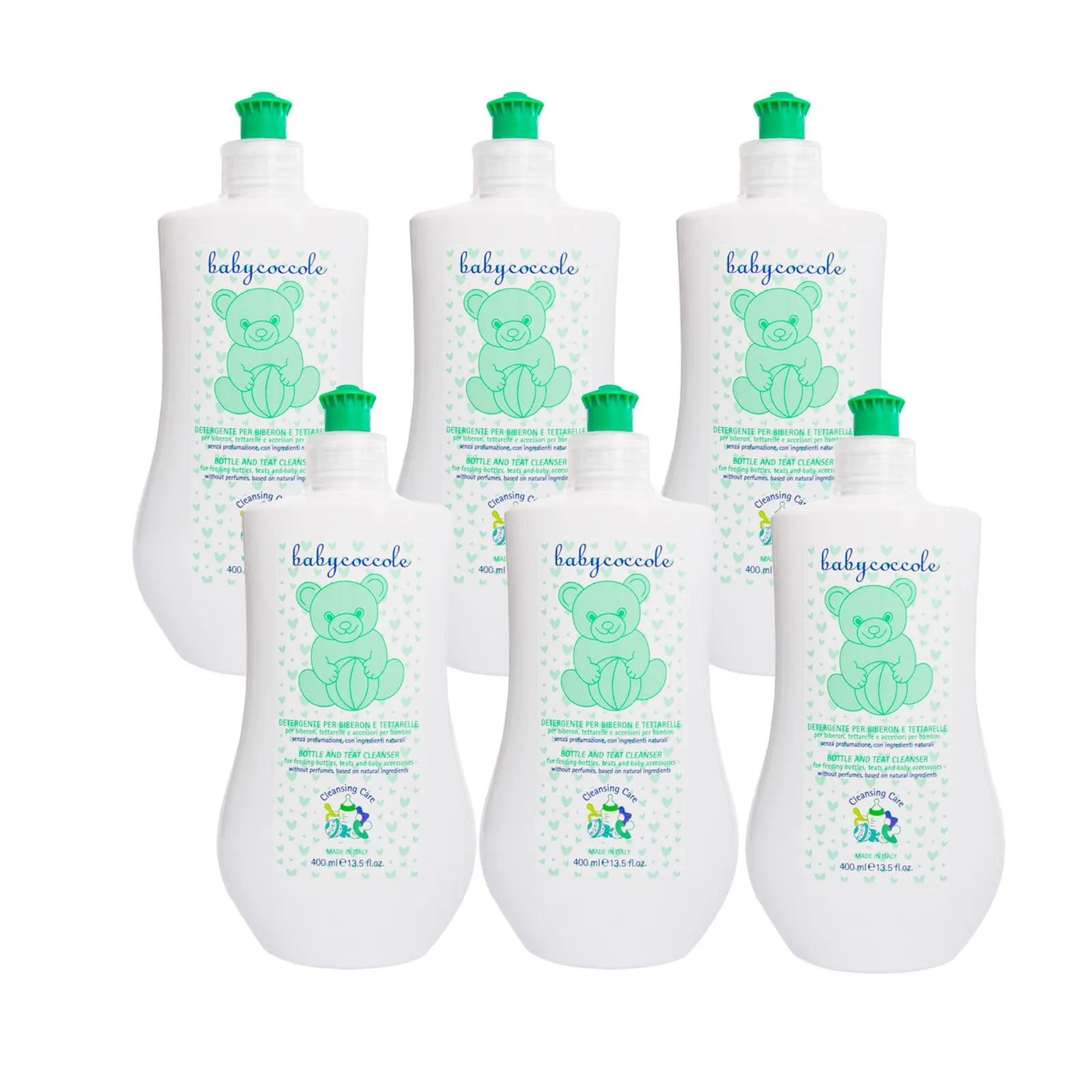 Babycoccole Detergente per Biberon, Ciucci e Tettarella con Enzimi Naturali, Senza Profumo, 6x400ml - immagine 1