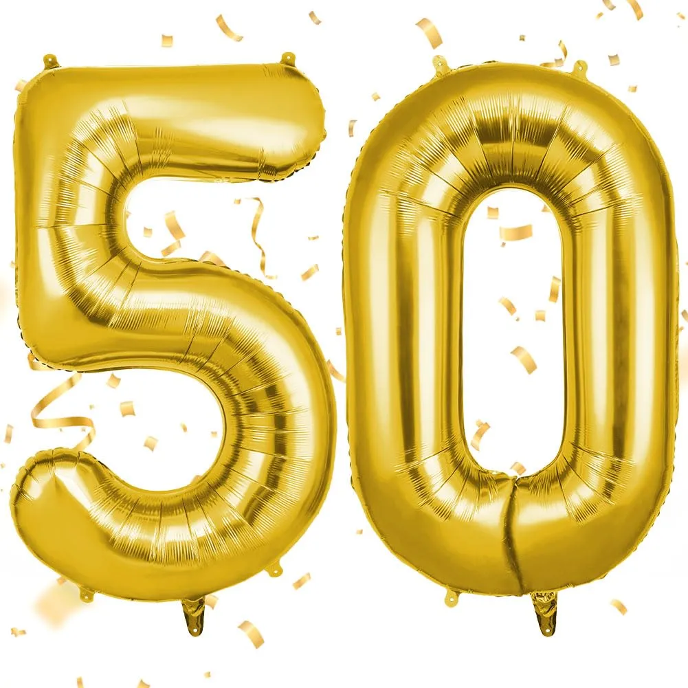 OFFCUP Palloncini Numero 50 Oro, 101 cm - immagine 1