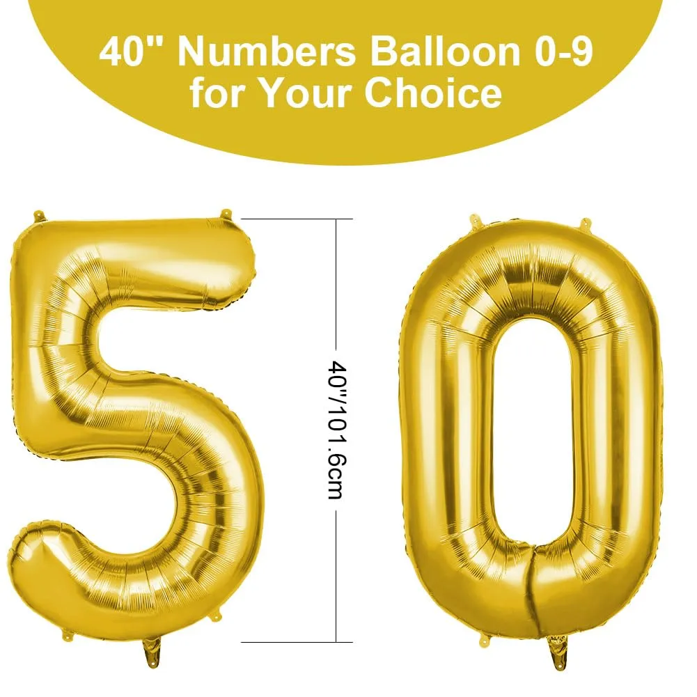 OFFCUP Palloncini Numero 50 Oro, 101 cm - immagine 2