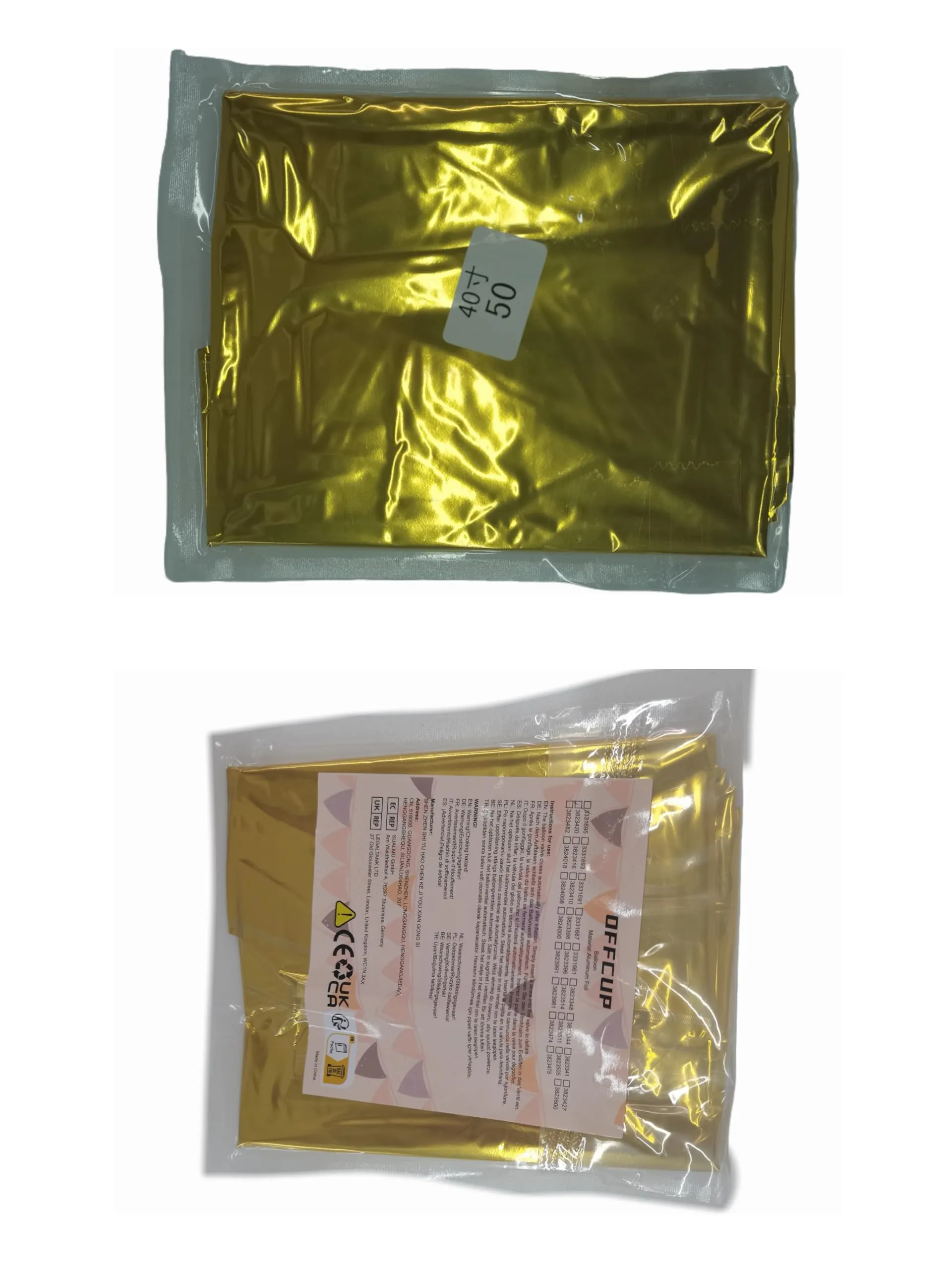 OFFCUP Palloncini Numero 50 Oro, 101 cm - immagine 8