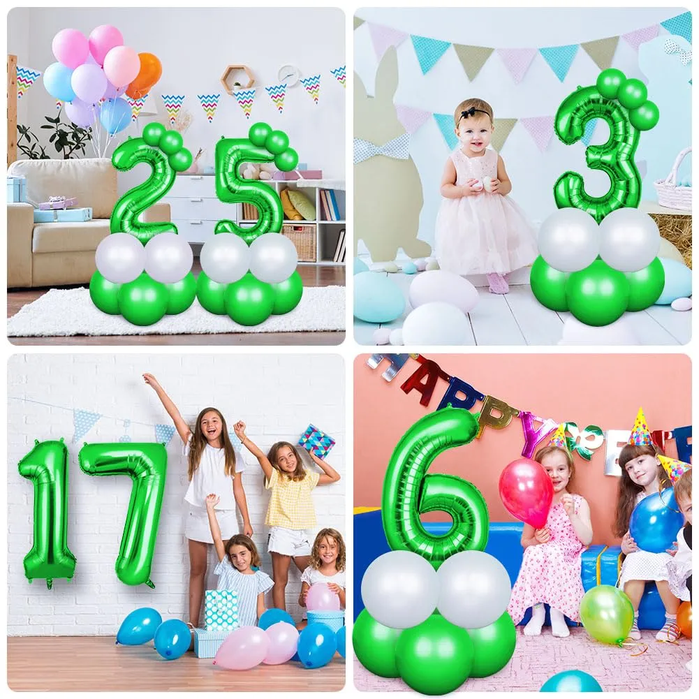 OFFCUP Palloncini Compleanno Verde 101 cm, Numero 65/56 - immagine 7