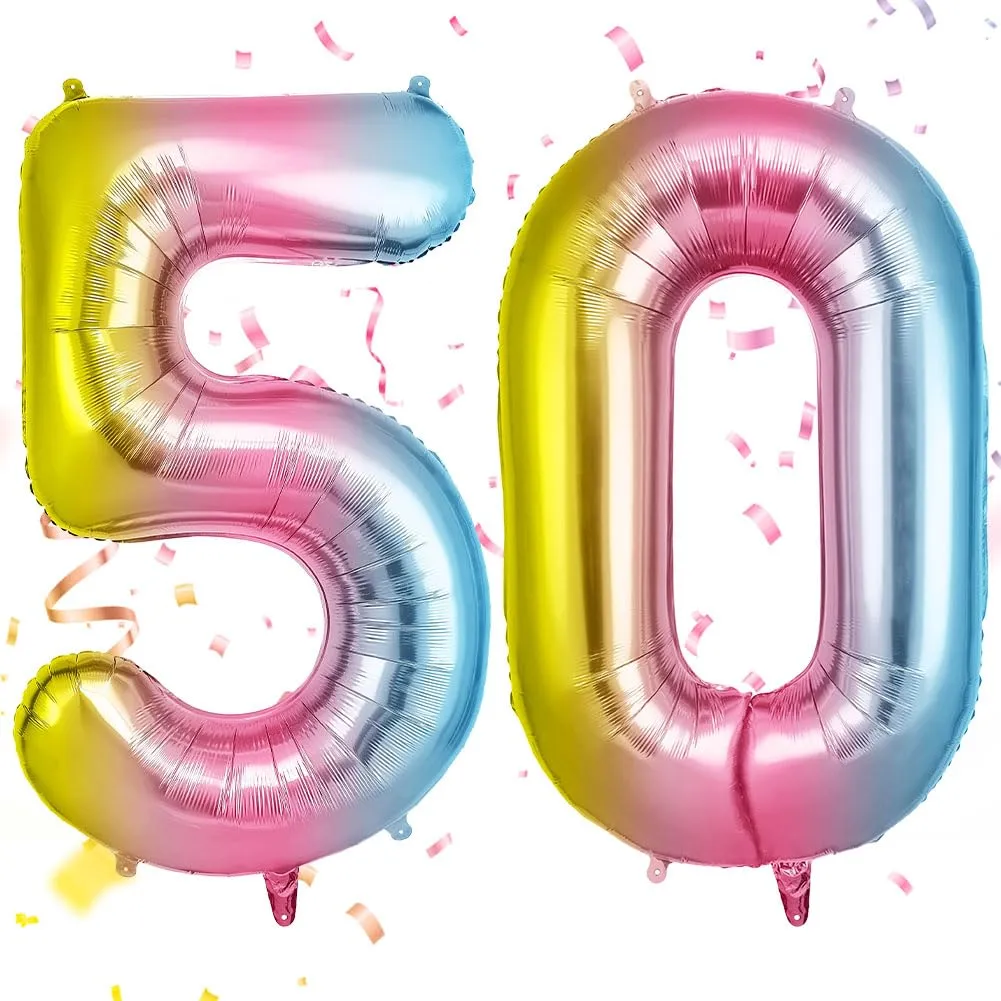 OFFCUP Palloncini Compleanno Sfumatura 101 cm, Numero 50 - immagine 1