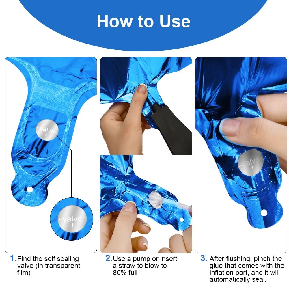 OFFCUP Palloncini Compleanno Blu, Numero 10, 101 cm - immagine 4