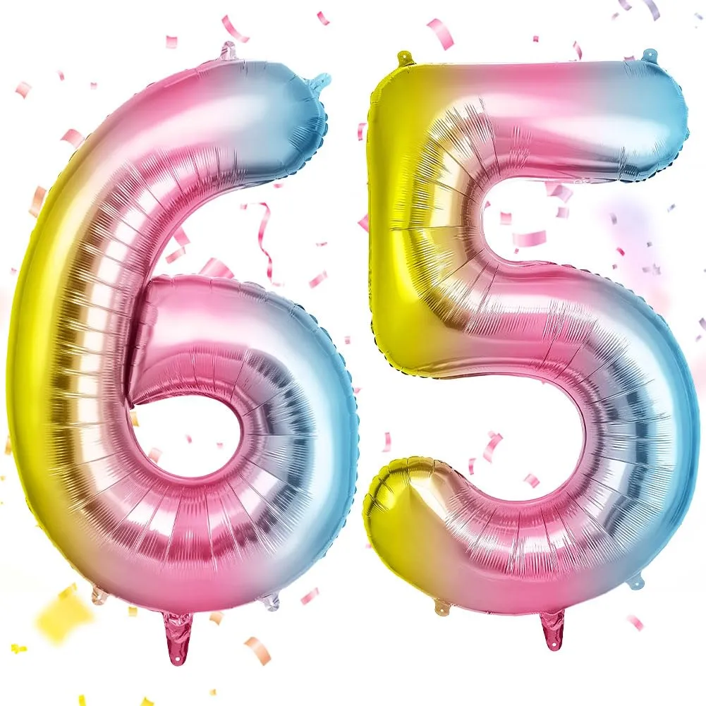 OFFCUP Palloncini Compleanno Sfumatura 101 cm Numero 65/56 - immagine 1