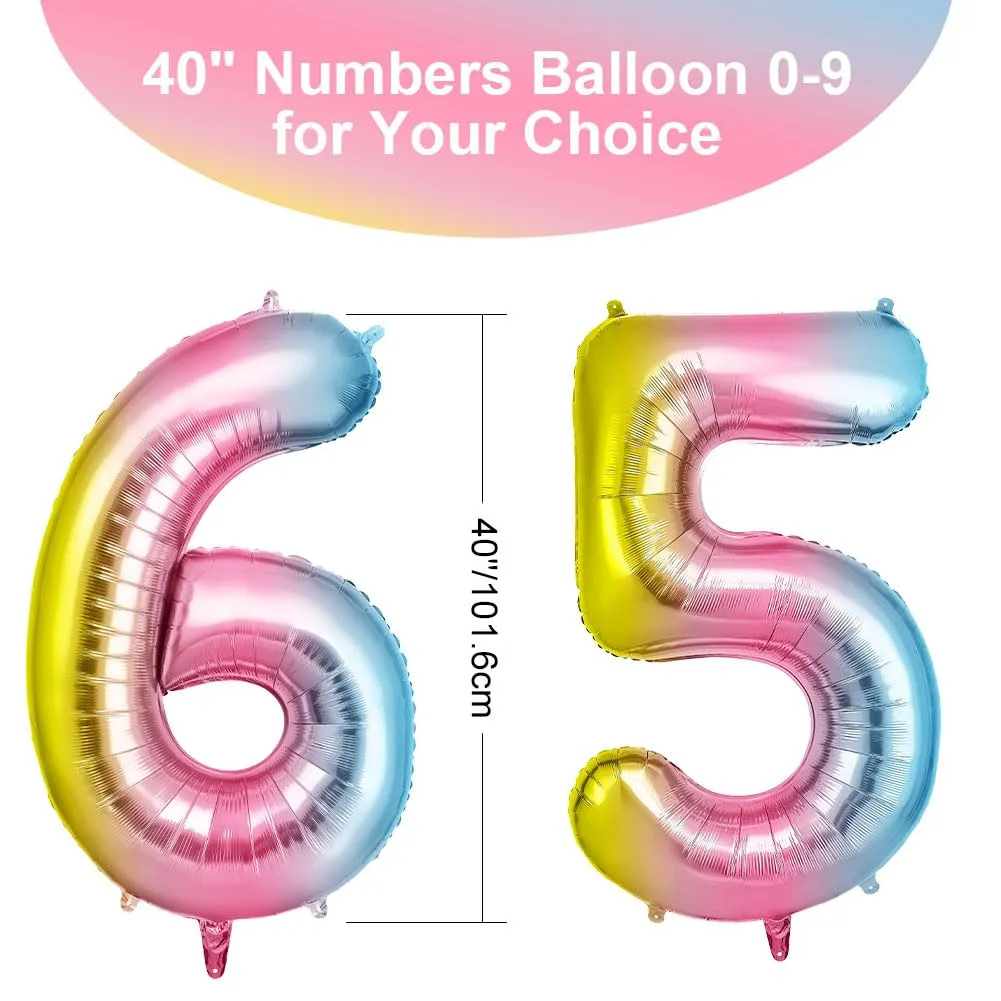 OFFCUP Palloncini Compleanno Sfumatura 101 cm Numero 65/56 - immagine 2