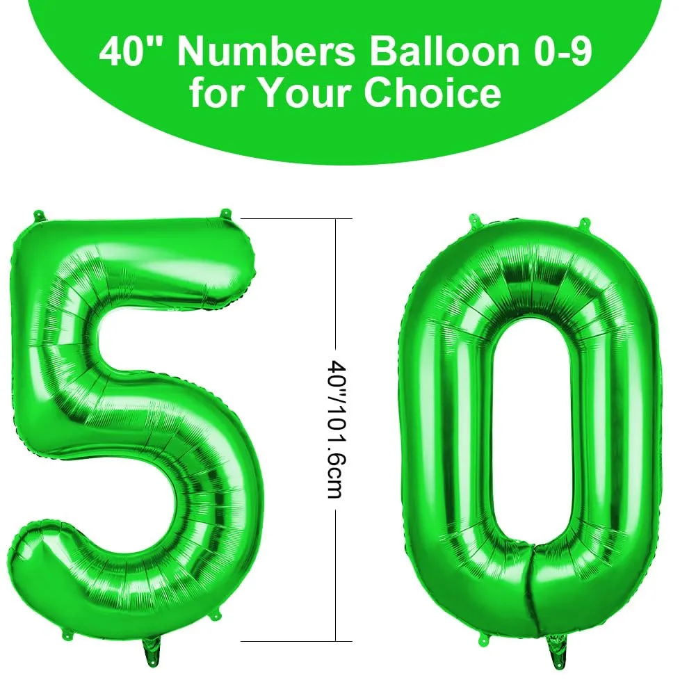 OFFCUP Palloncini Numero 50 Verde 101 cm - immagine 2