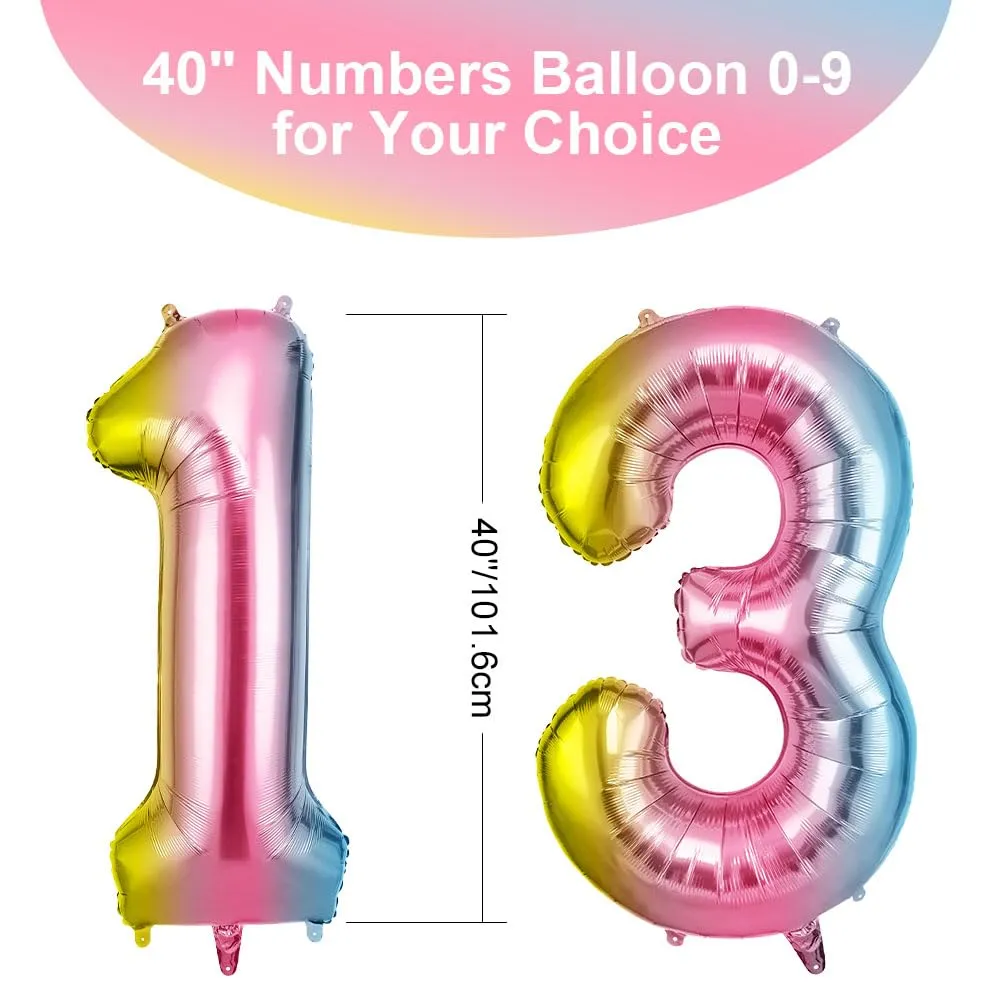 OFFCUP Palloncini Compleanno Sfumatura 101 cm, Numero 13/31 - immagine 2