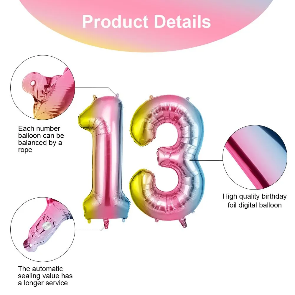 OFFCUP Palloncini Compleanno Sfumatura 101 cm, Numero 13/31 - immagine 3