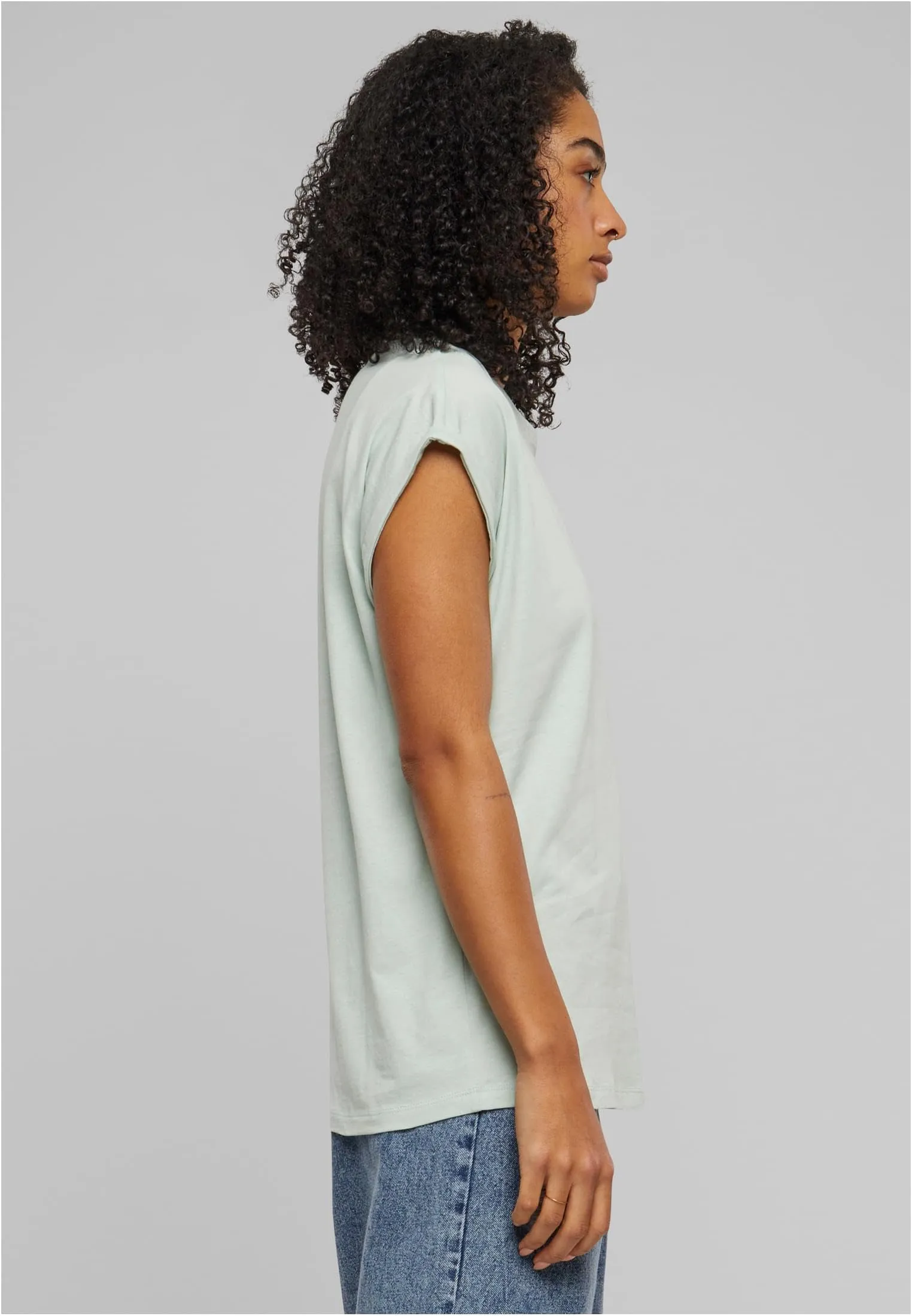 Urban Classics Maglietta Donna Extended Shoulder Tee in Cotone, Menta Gelata, 4XL - immagine 10