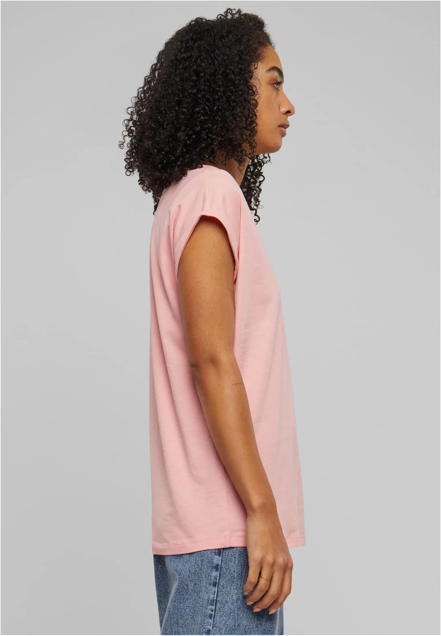 Urban Classics Maglietta da Donna con Spalle Sovrapposte in Cotone, Rosa Limonata, XS - immagine 10