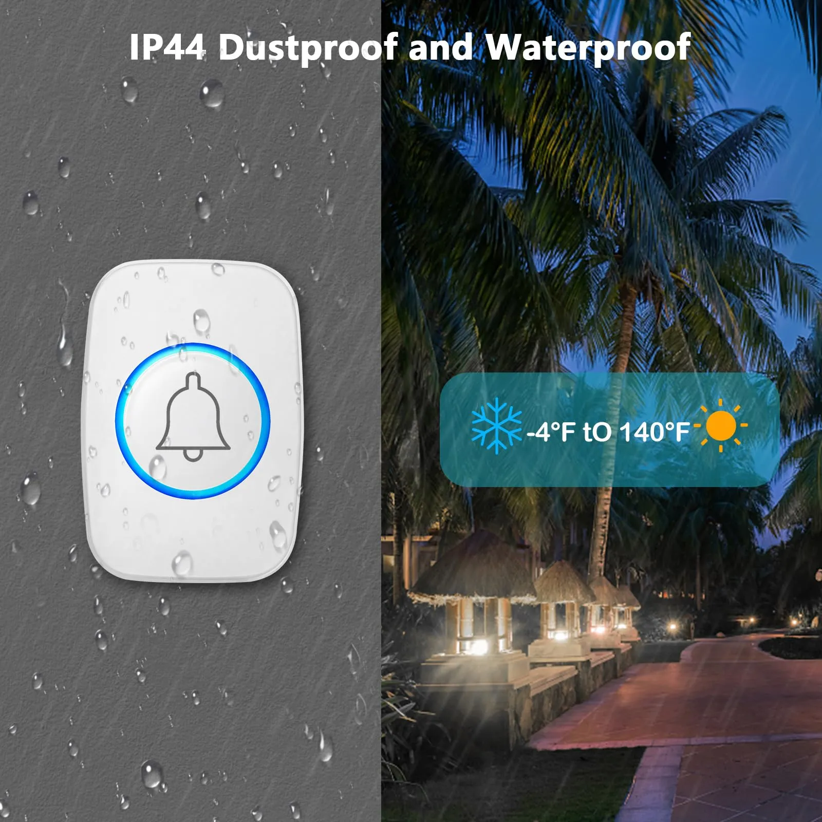 Blendura Campanello Senza Fili da Esterno Impermeabile IP44 - immagine 2