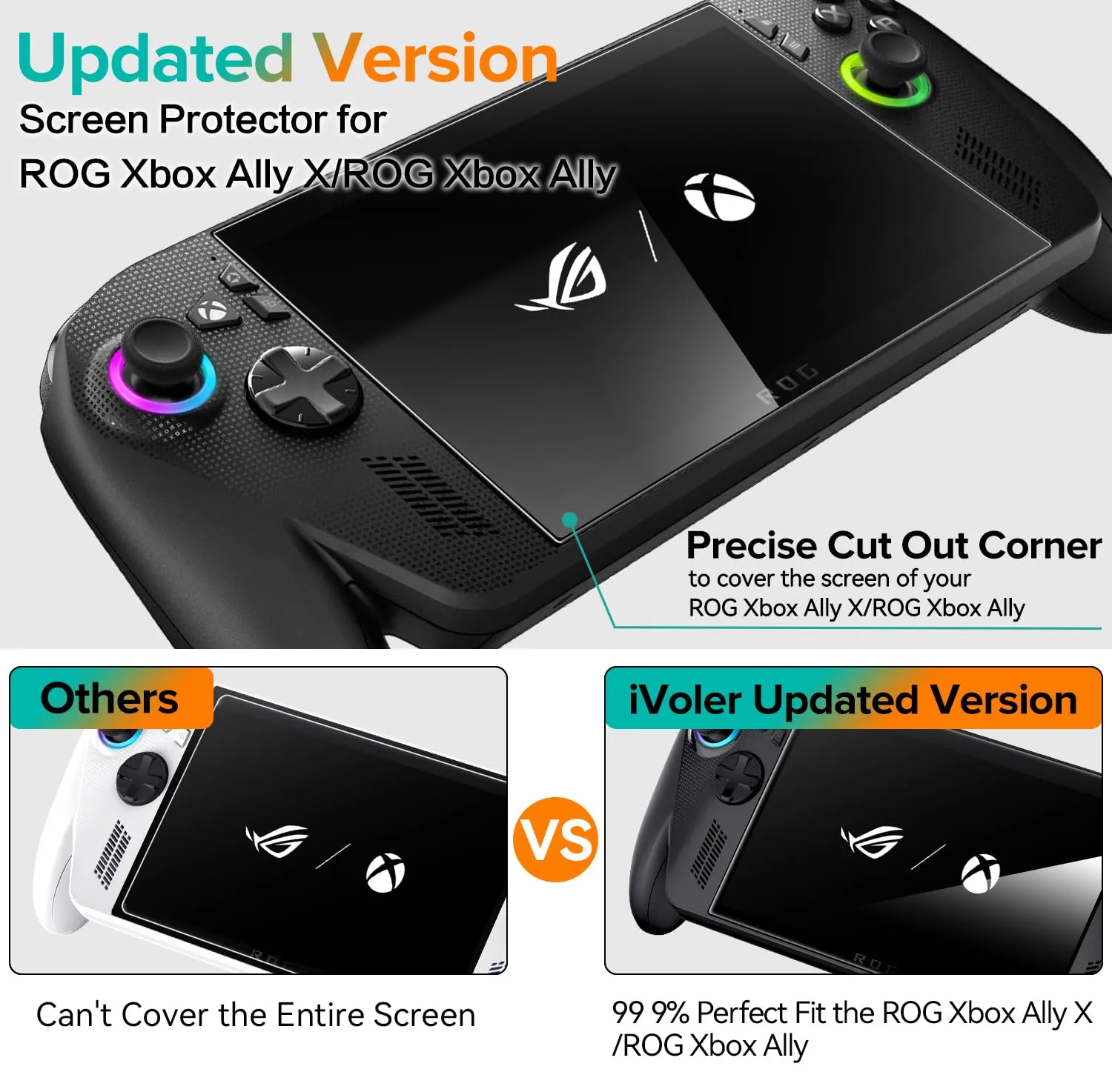 iVoler Pellicola Vetro Temperato per ROG Ally / ROG Ally X Handheld 2025, 3 Pezzi - immagine 3