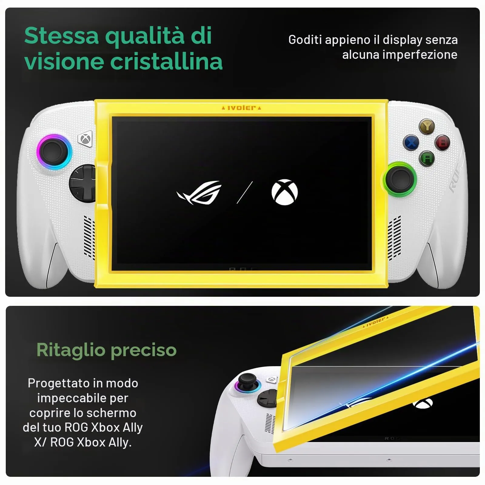 iVoler Pellicola Vetro Temperato per ROG Ally / ROG Ally X Handheld 2025, 3 Pezzi - immagine 5