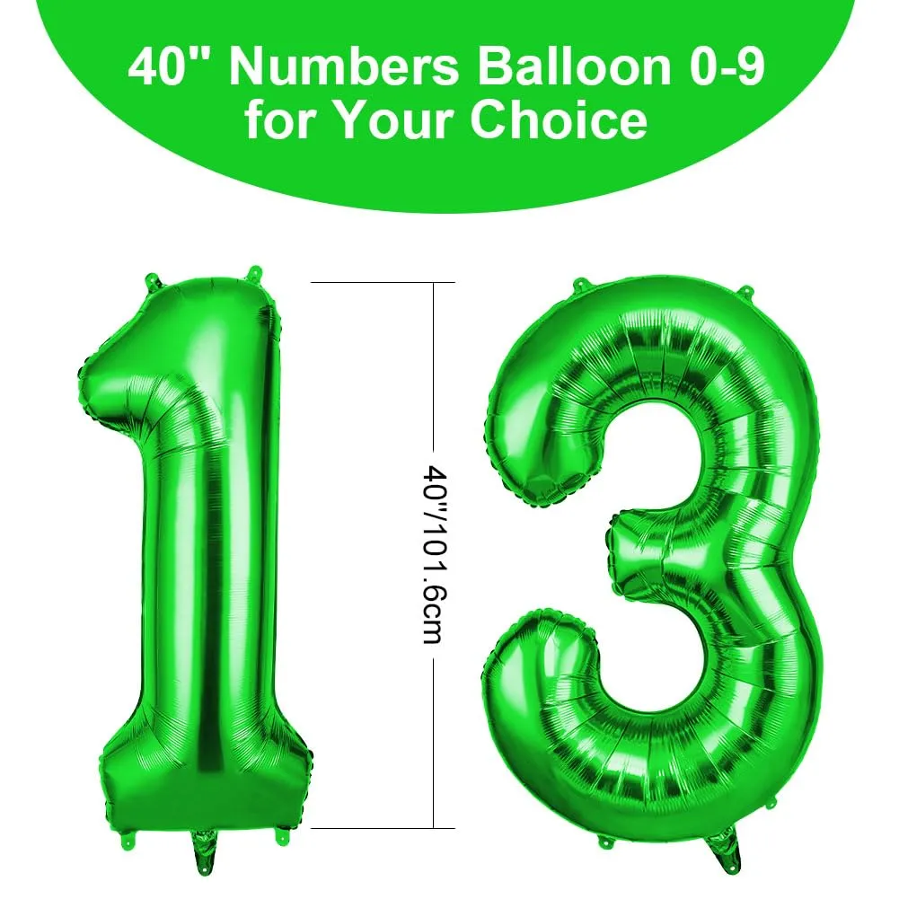 OFFCUP Palloncini Numero 13/31 Verde, 101 cm - immagine 2
