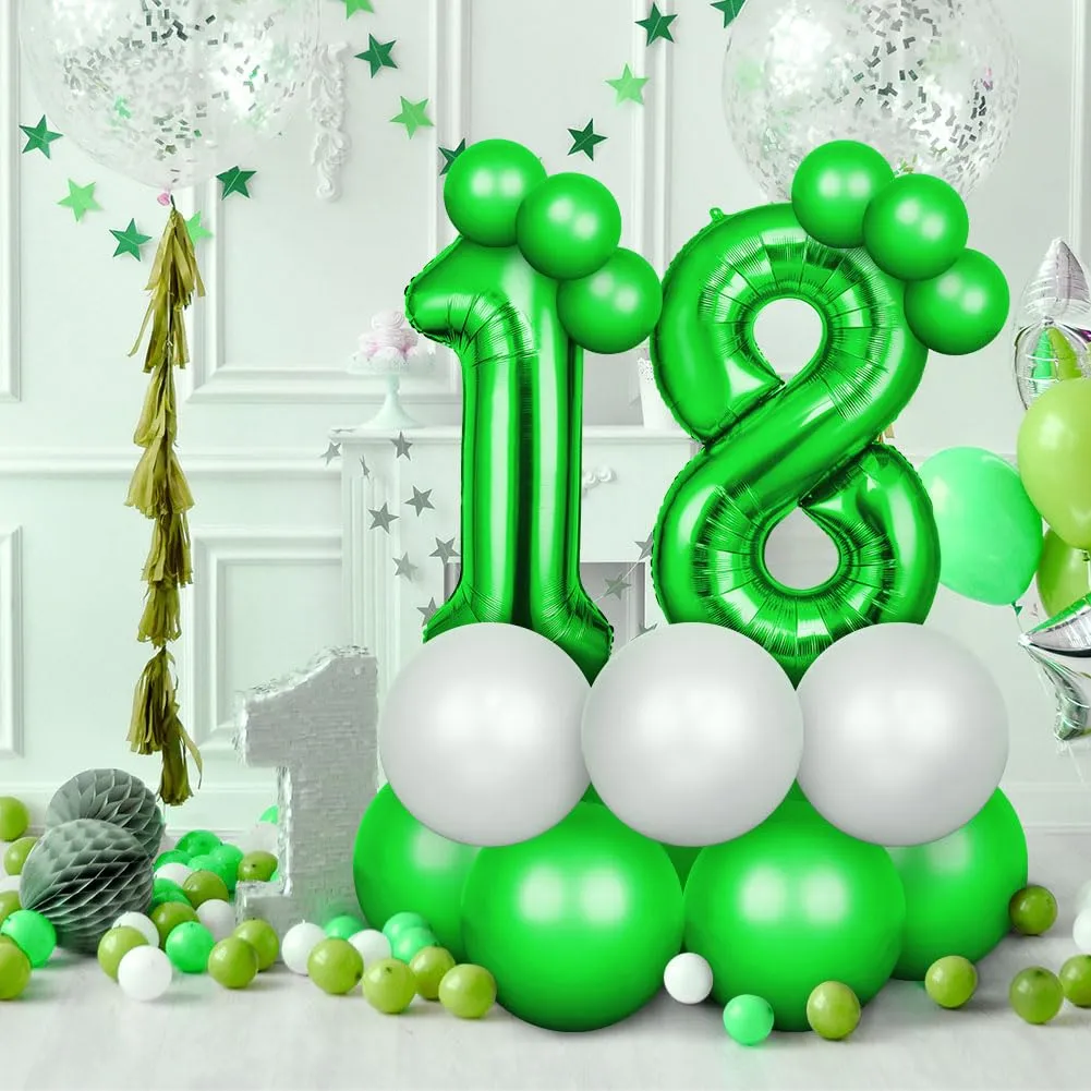 OFFCUP Palloncini Compleanno Verde 101 cm, Numero 16/61 - immagine 5