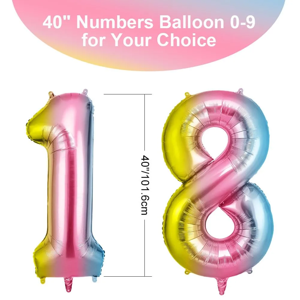 OFFCUP Palloncini Compleanno Sfumatura 101 cm, Numero 18/81 - immagine 2