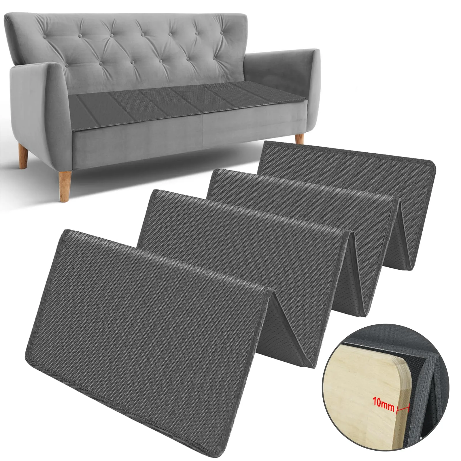 VERONLY Supporto per cuscini divano, 167,6 x 43,2 cm, tessuto Oxford, grigio - immagine 1