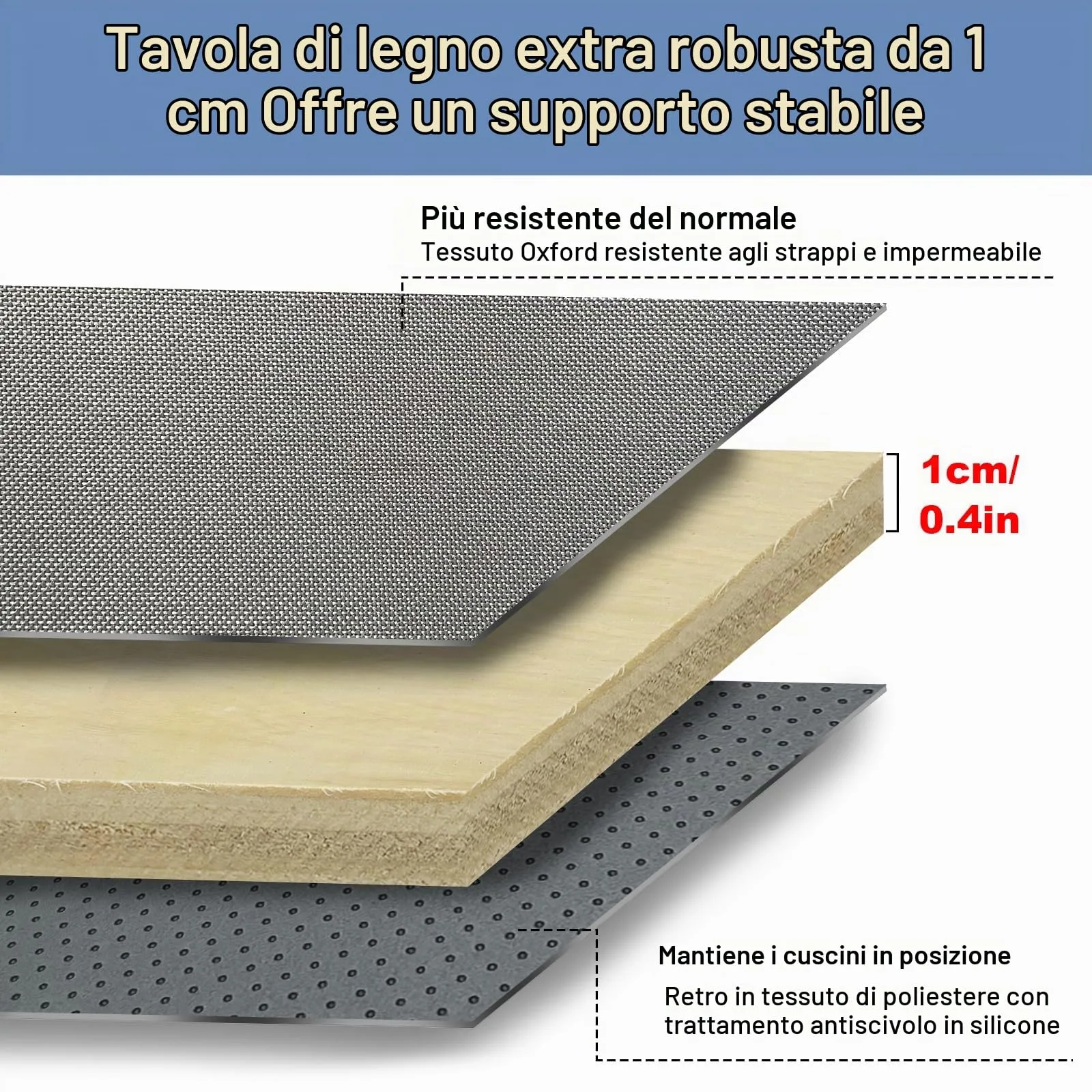 VERONLY Supporto per cuscini divano, 167,6 x 43,2 cm, tessuto Oxford, grigio - immagine 2