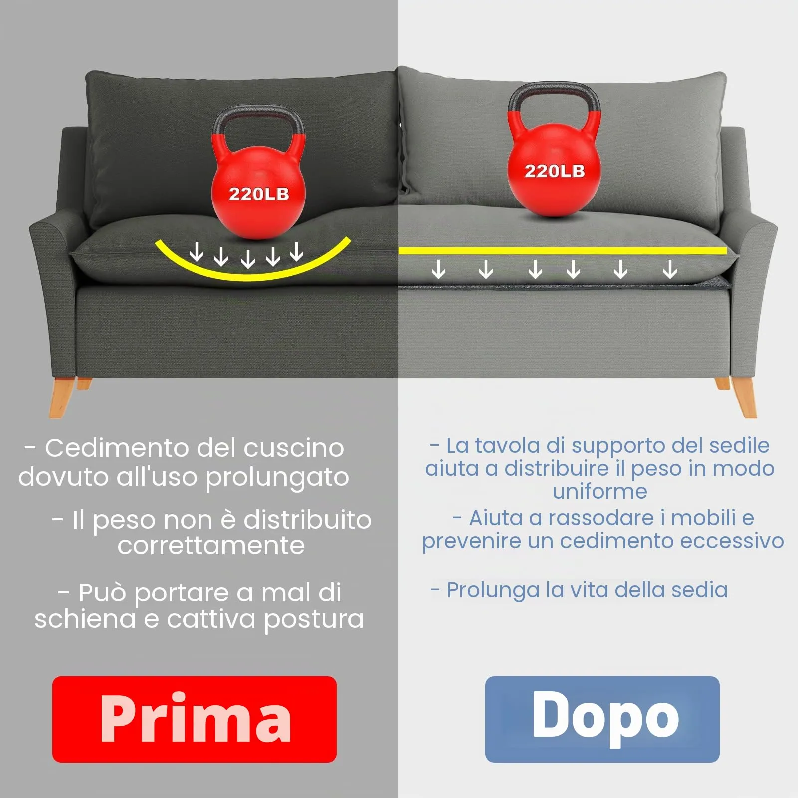 VERONLY Supporto per cuscini divano, 167,6 x 43,2 cm, tessuto Oxford, grigio - immagine 8