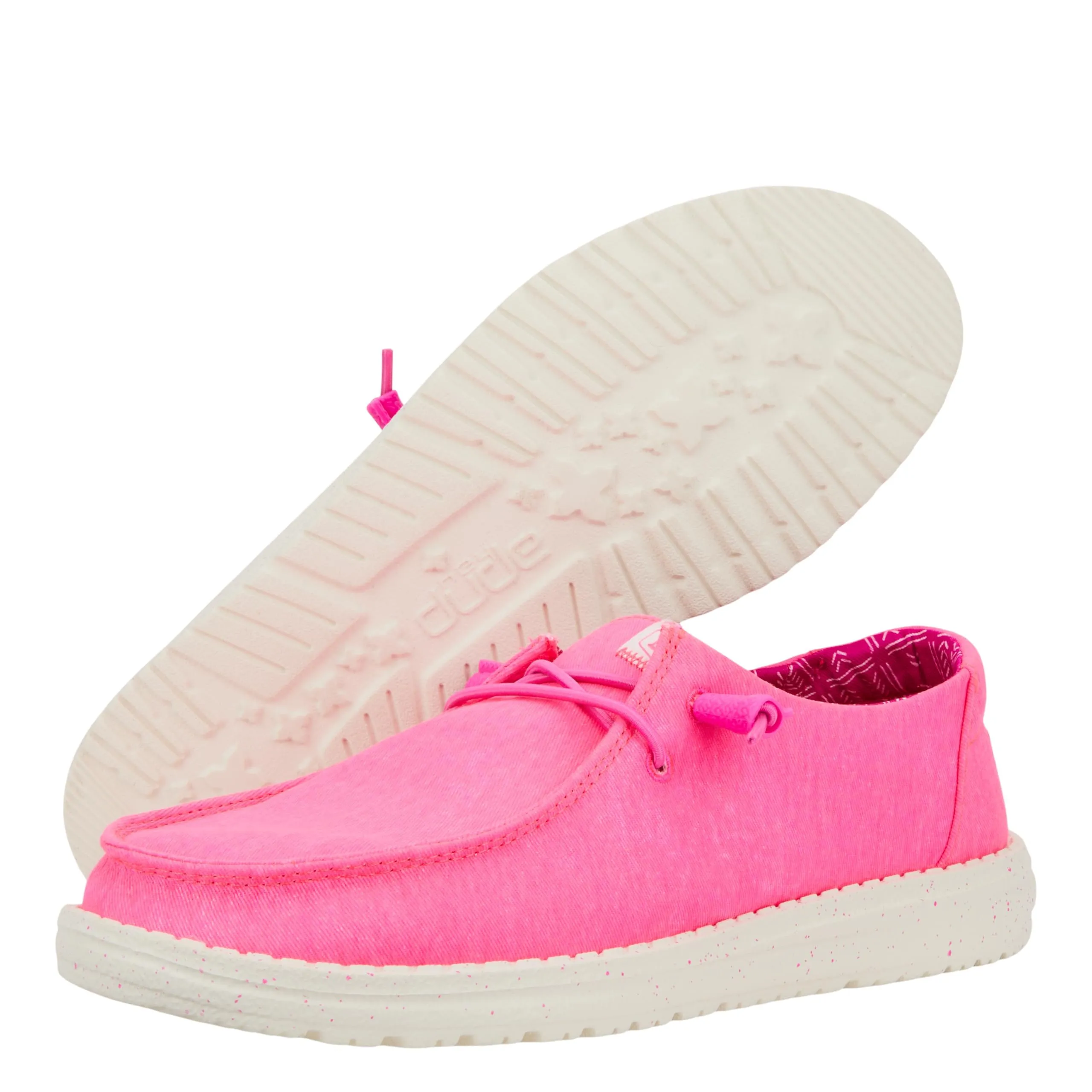 HEYDUDE Wendy Canvas Women's Slip-On Sneakers, Neon Pink, 40 - immagine 5