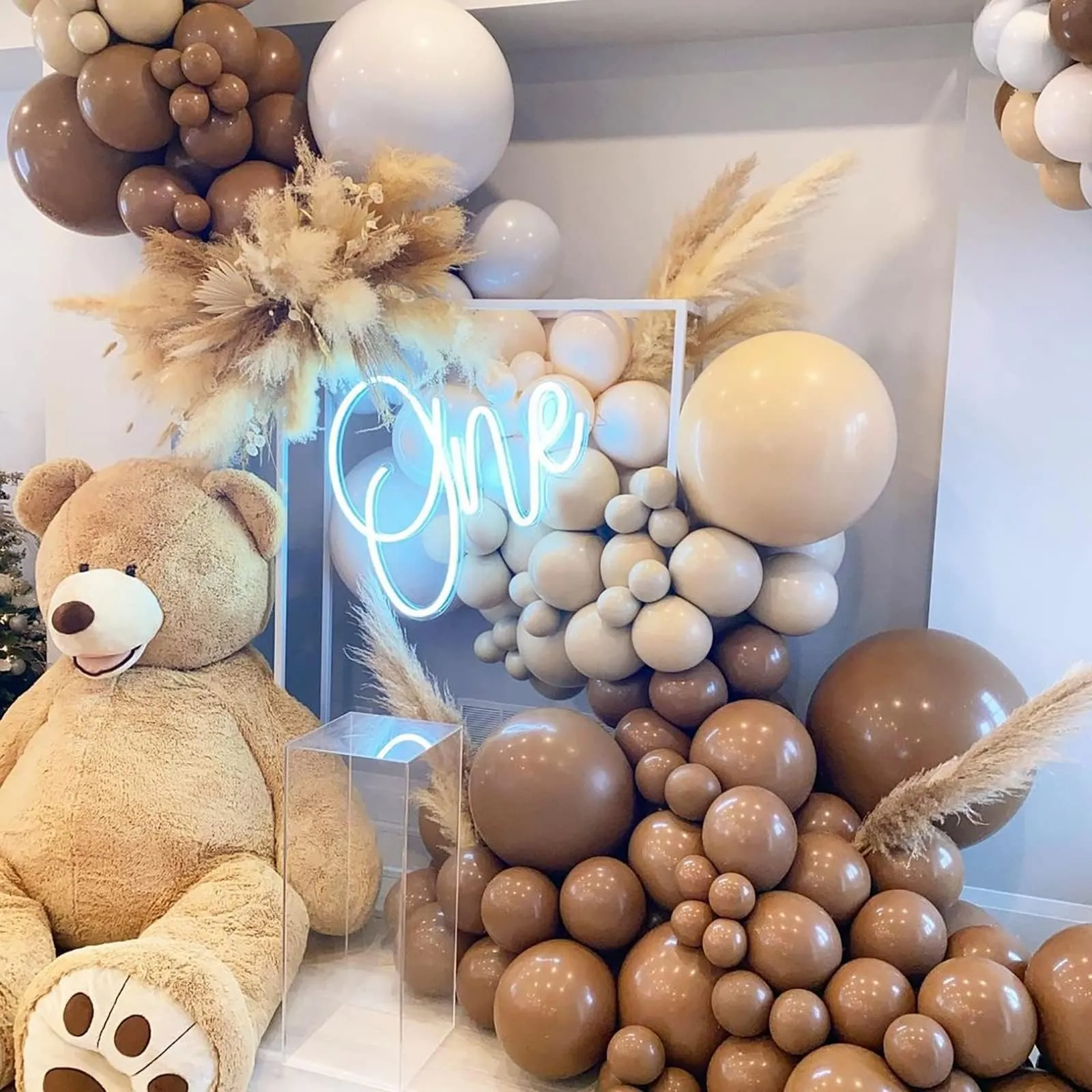 fairymaiden Set Arco di Palloncini Marrone, Bianchi, Beige e Oro, 167 pezzi - immagine 4