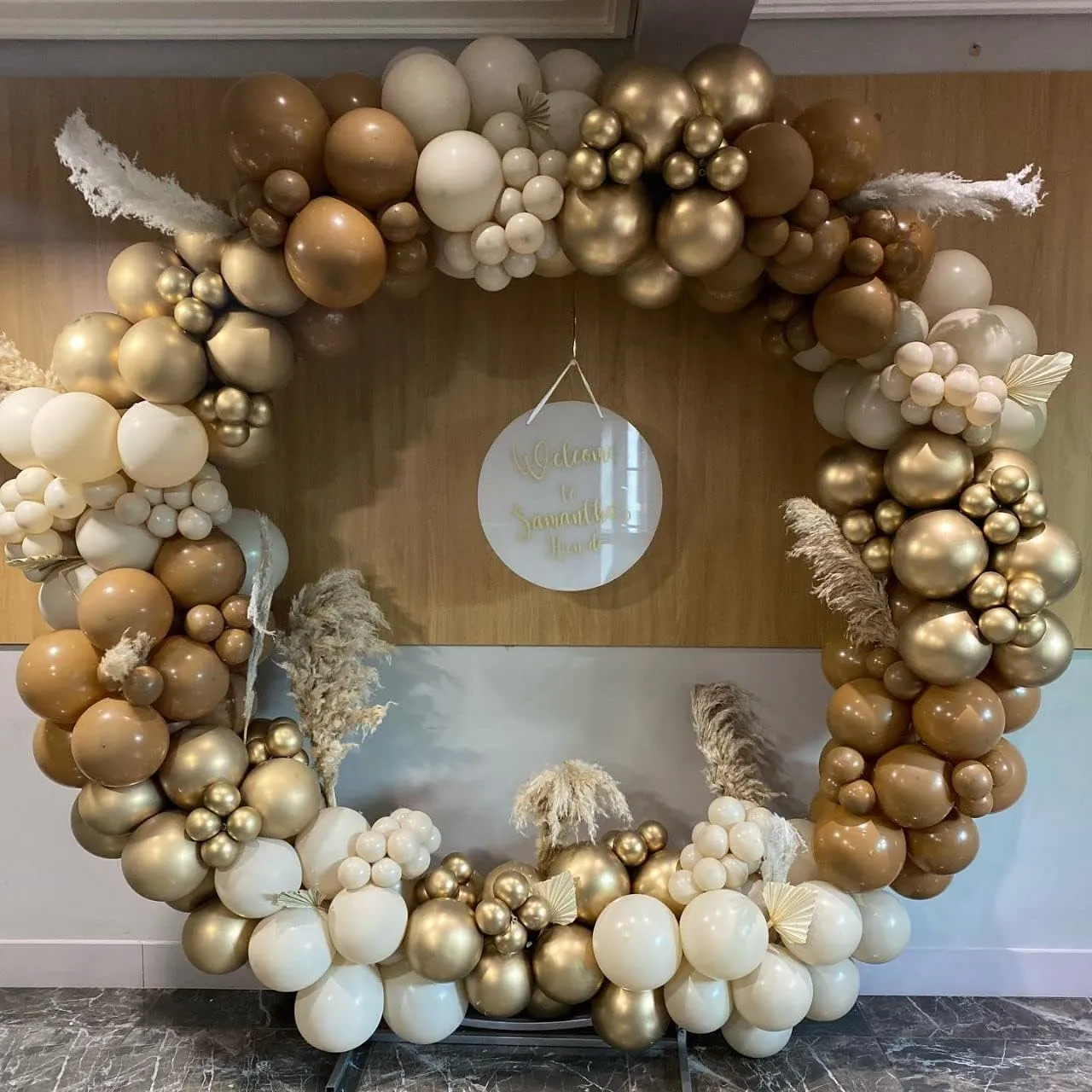fairymaiden Set Arco di Palloncini Marrone, Bianchi, Beige e Oro, 167 pezzi - immagine 6
