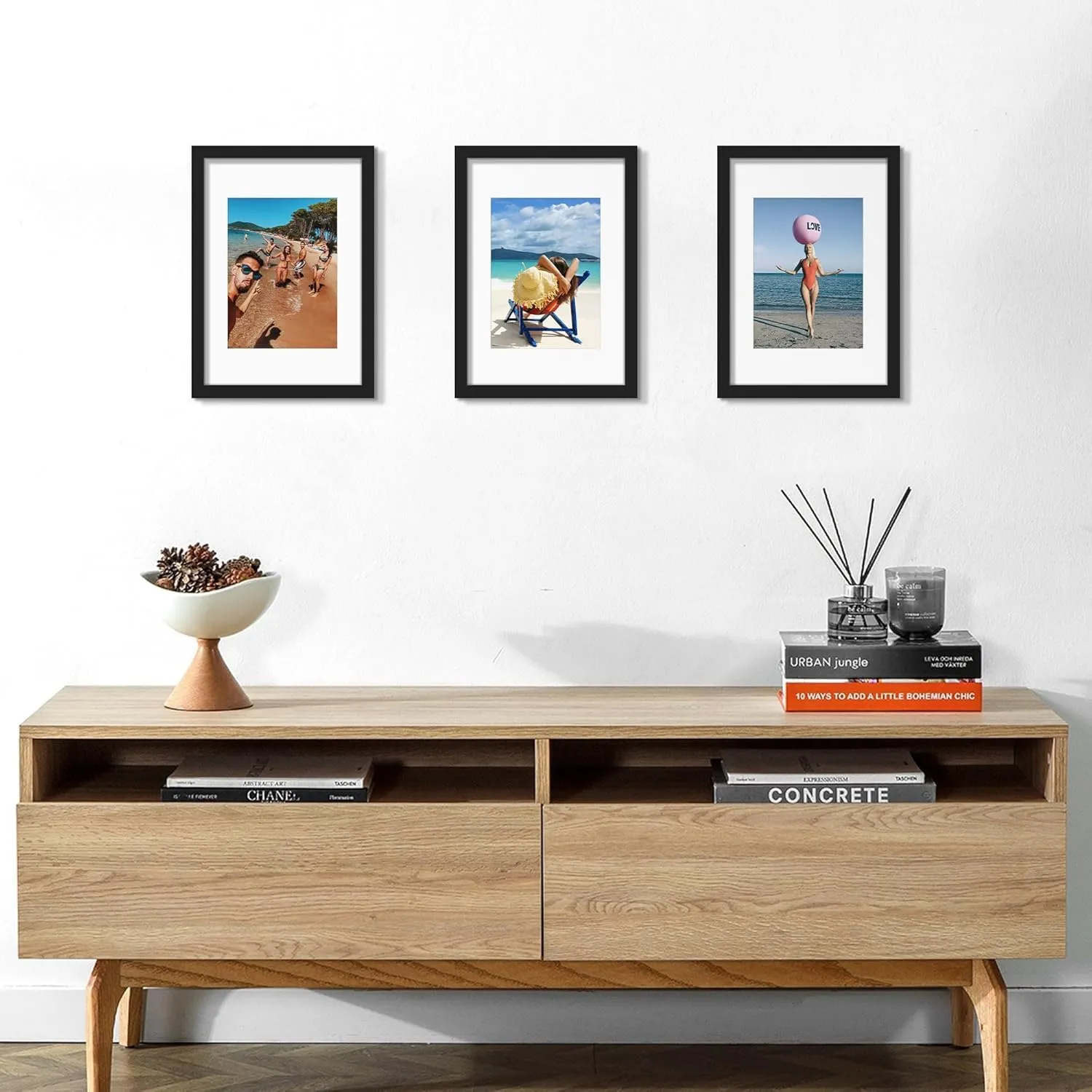 upsimples Set di 3 Cornici Portafoto, 50 x 70 cm, Nero - immagine 5