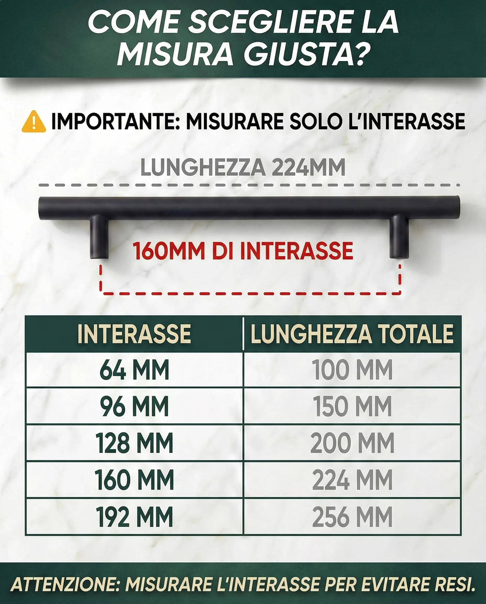 BAILROP Maniglie per Mobili da Cucina in Acciaio Inox, Nero Opaco, 160mm (Pacco da 15) - immagine 2