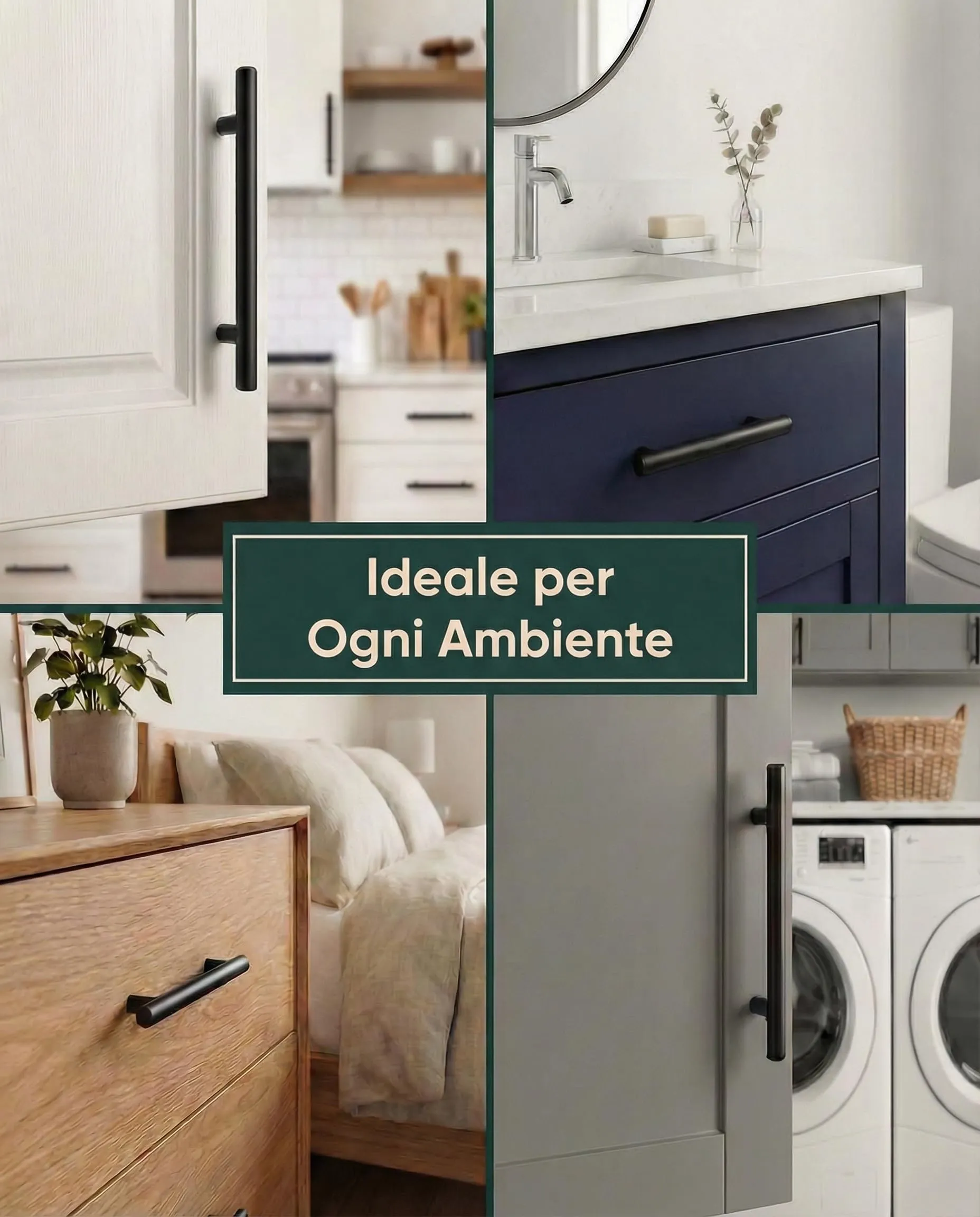 BAILROP Maniglie per Mobili da Cucina in Acciaio Inox, Nero Opaco, 160mm (Pacco da 15) - immagine 5