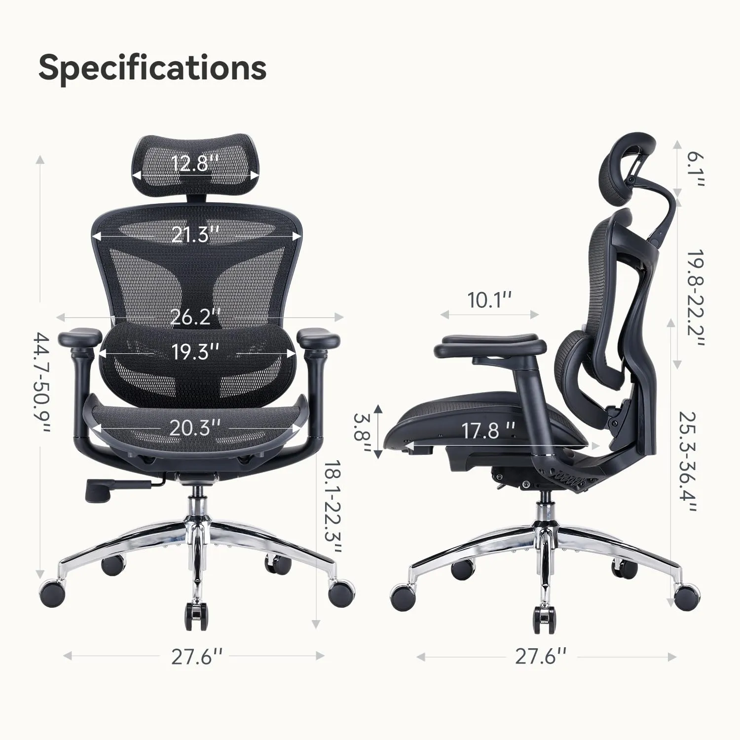 SIHOO Doro C300 Sedia Ufficio Ergonomica, Supporto Lombare Dinamico, Nero - immagine 3