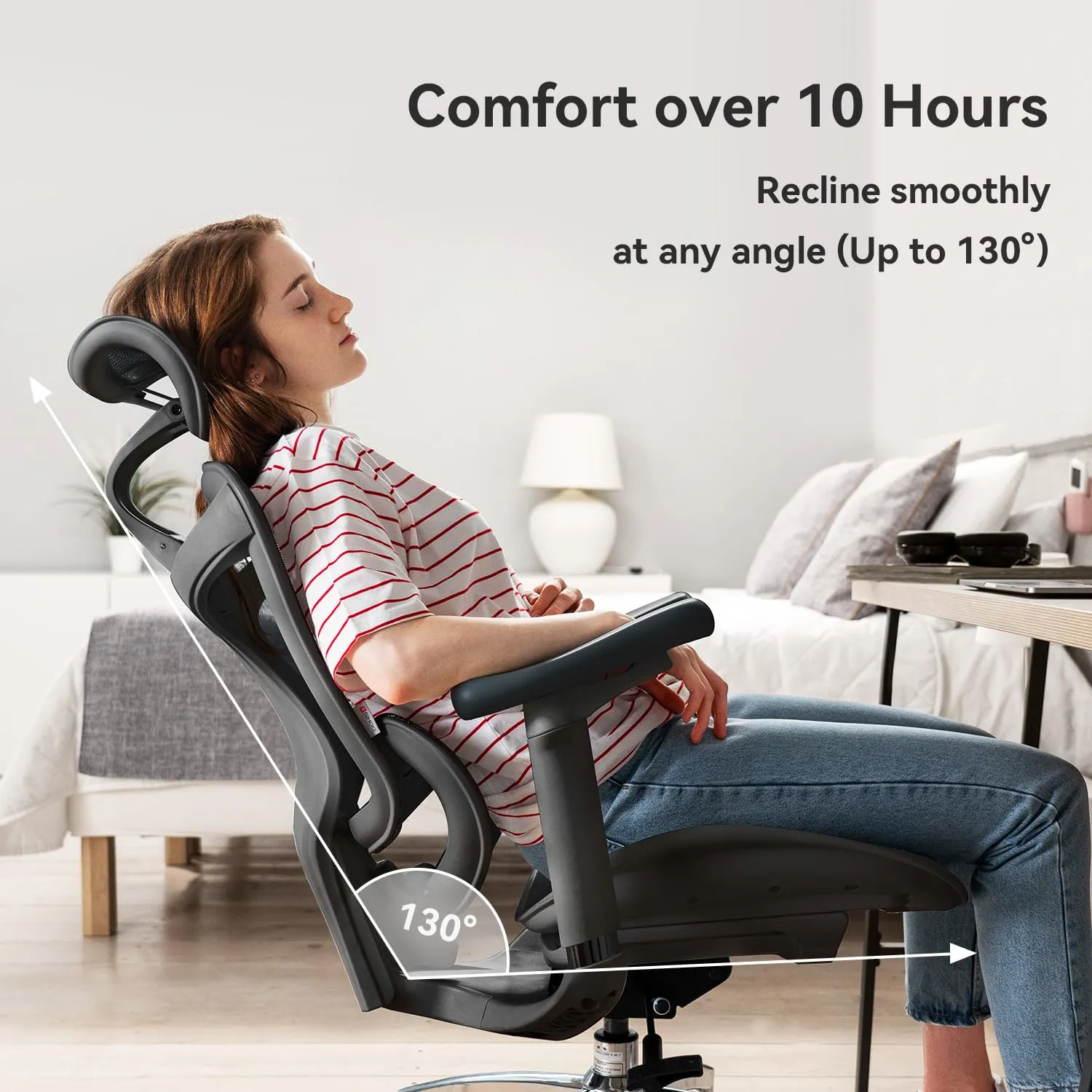 SIHOO Doro C300 Sedia Ufficio Ergonomica, Supporto Lombare Dinamico, Nero - immagine 5