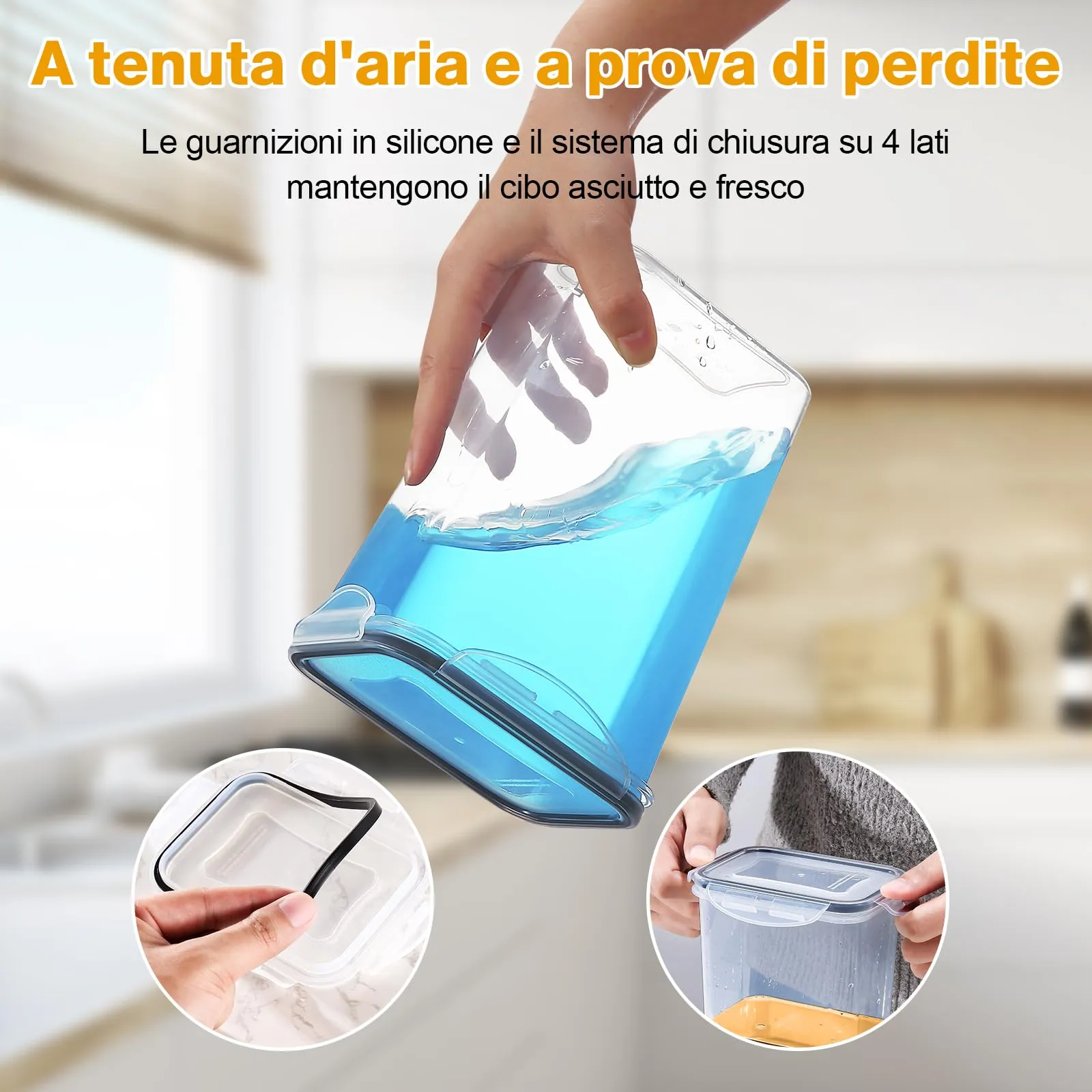 YASHE Set di 24 Contenitori Ermetici per Alimenti in Plastica Senza BPA con Coperchio - immagine 4