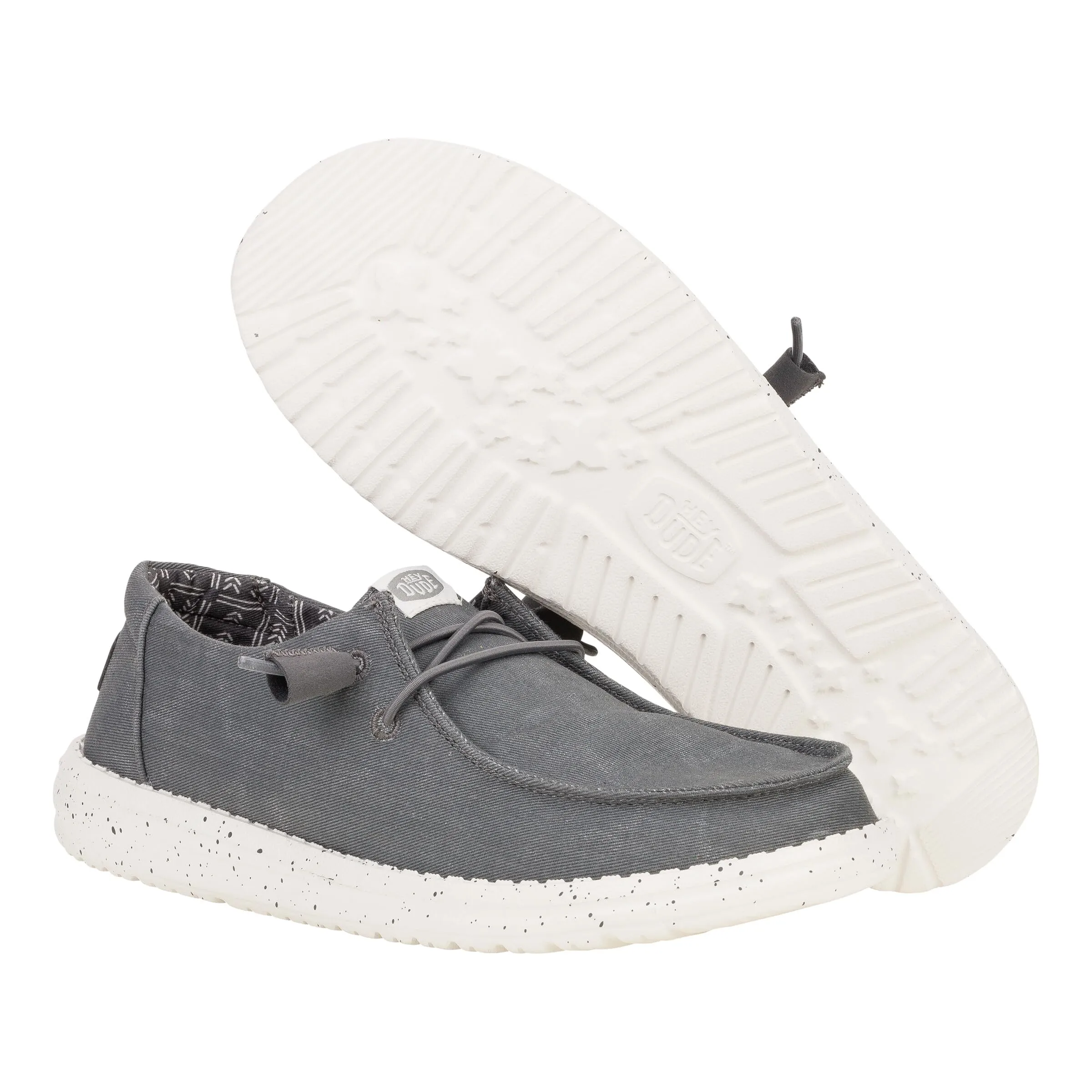 HEYDUDE Wendy Scarpe da donna in tela elasticizzata senza lacci - Grigio Scuro - immagine 4