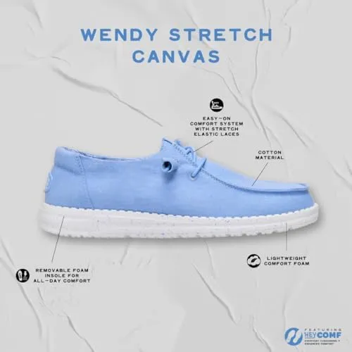 HEYDUDE Wendy Scarpe da donna in tela elasticizzata senza lacci - Grigio Scuro - immagine 6