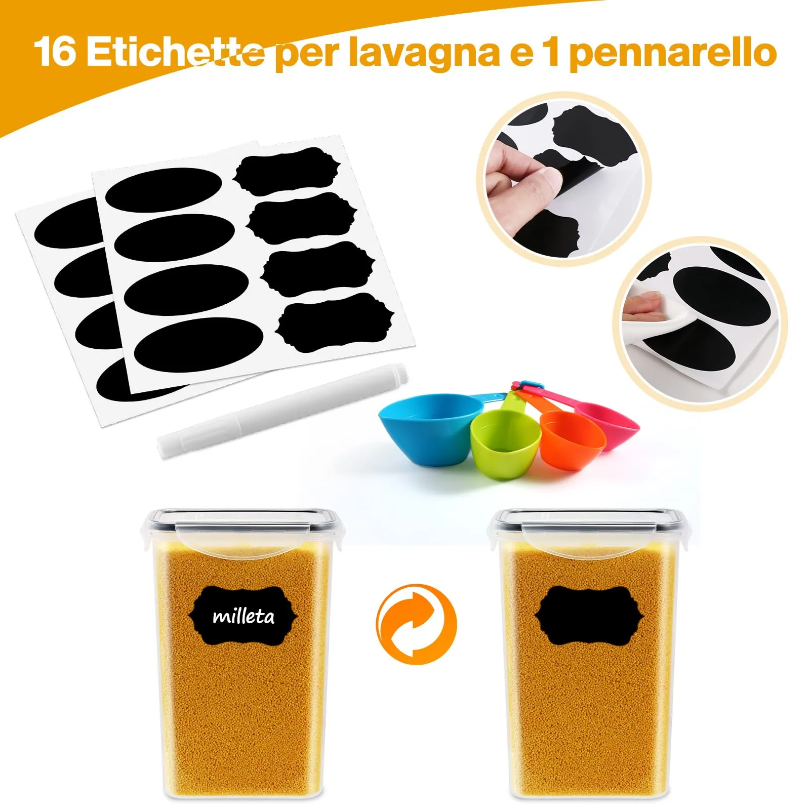 YASHE Contenitori Ermetici per Alimenti in Plastica Senza BPA, 16 Pezzi - immagine 6