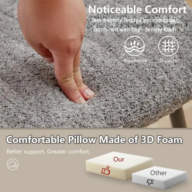 GrandCA HOME Set di 4 Sedie da Pranzo Imbottite, Sedie da Cucina Nordiche con Gambe in Metallo, Grigio - immagine 9