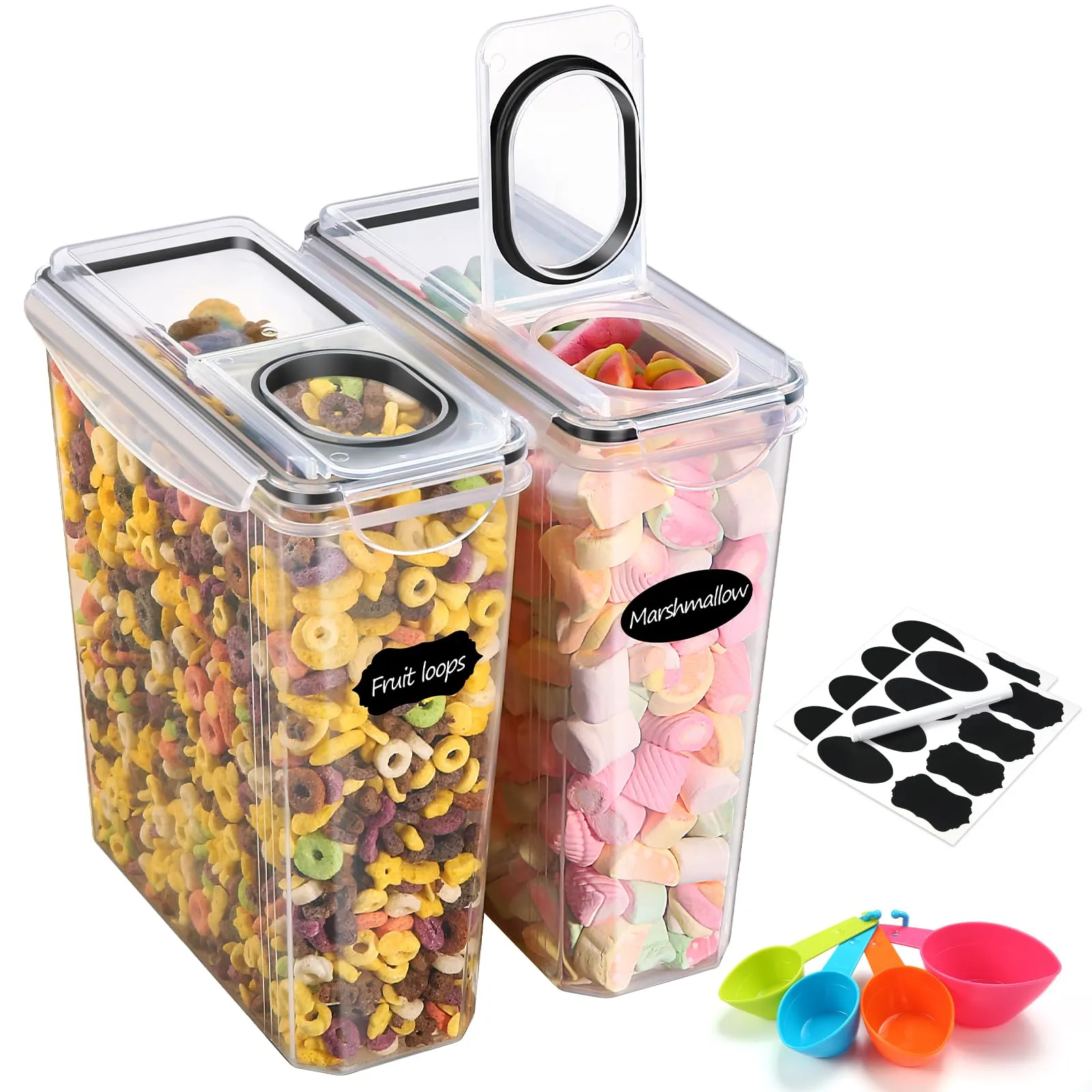 YASHE Contenitori Ermetici per Alimenti in Plastica Senza BPA, Set di 2 (3,7L) - immagine 1