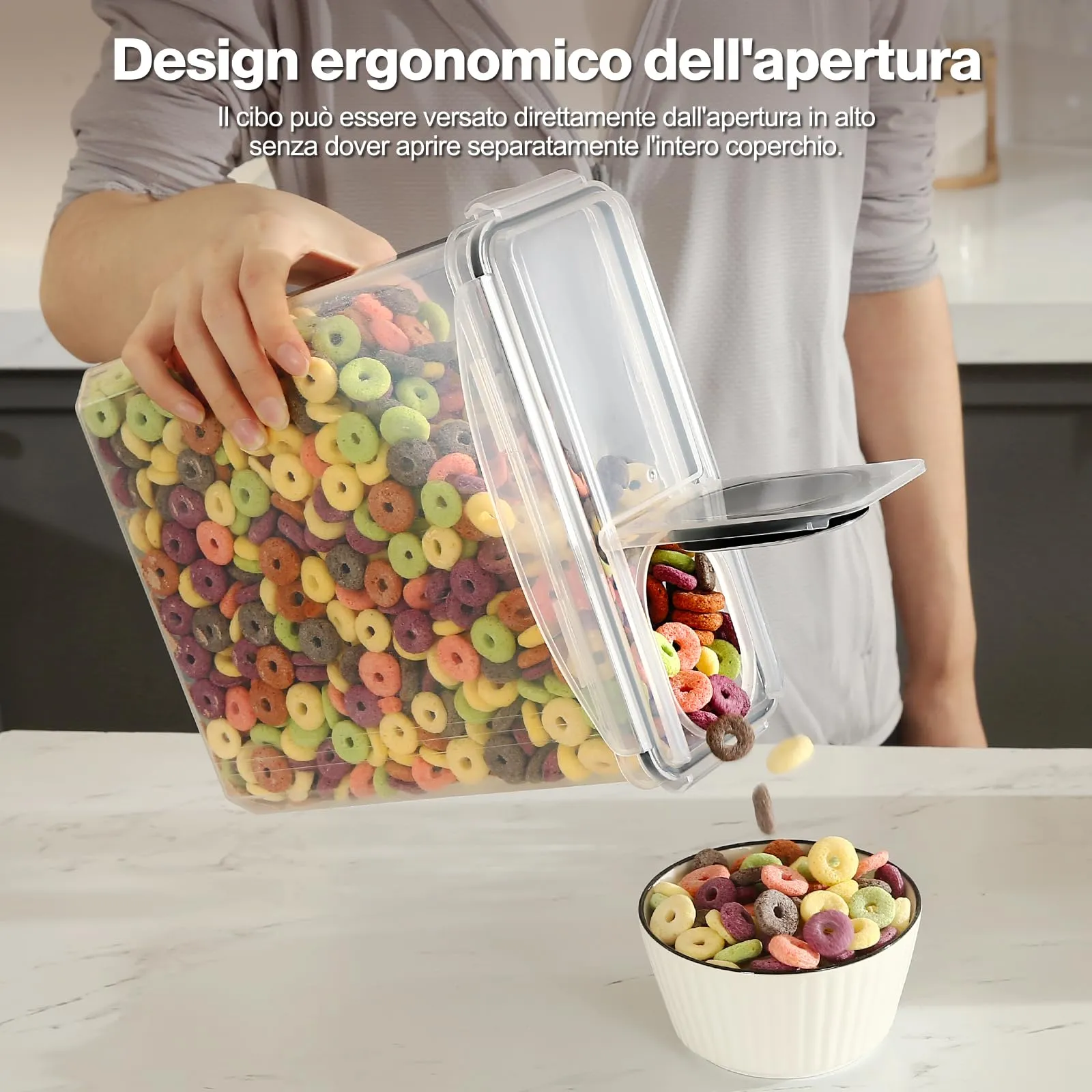 YASHE Contenitori Ermetici per Alimenti in Plastica Senza BPA, Set di 2 (3,7L) - immagine 4