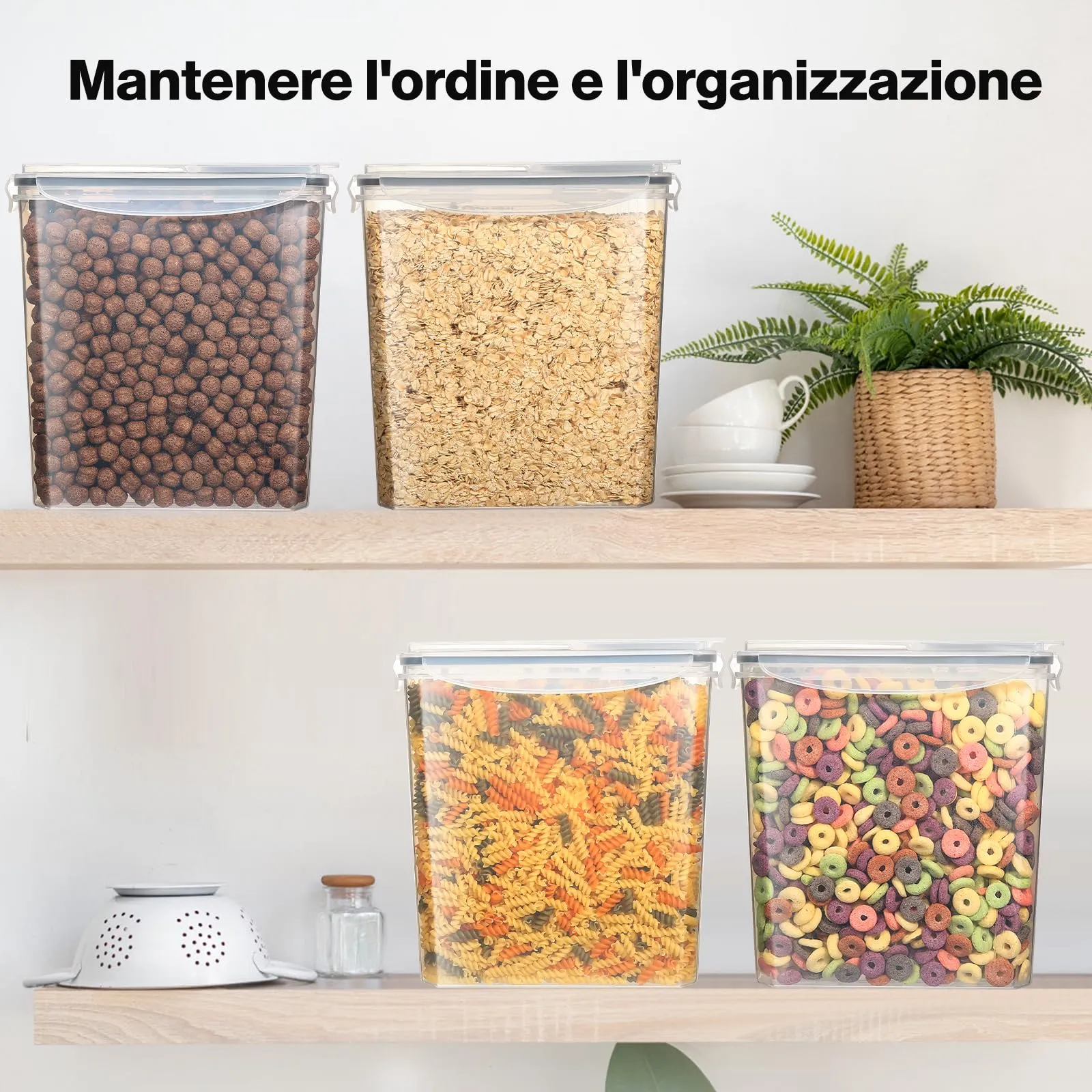 YASHE Contenitori Ermetici per Alimenti in Plastica Senza BPA, Set di 2 (3,7L) - immagine 7