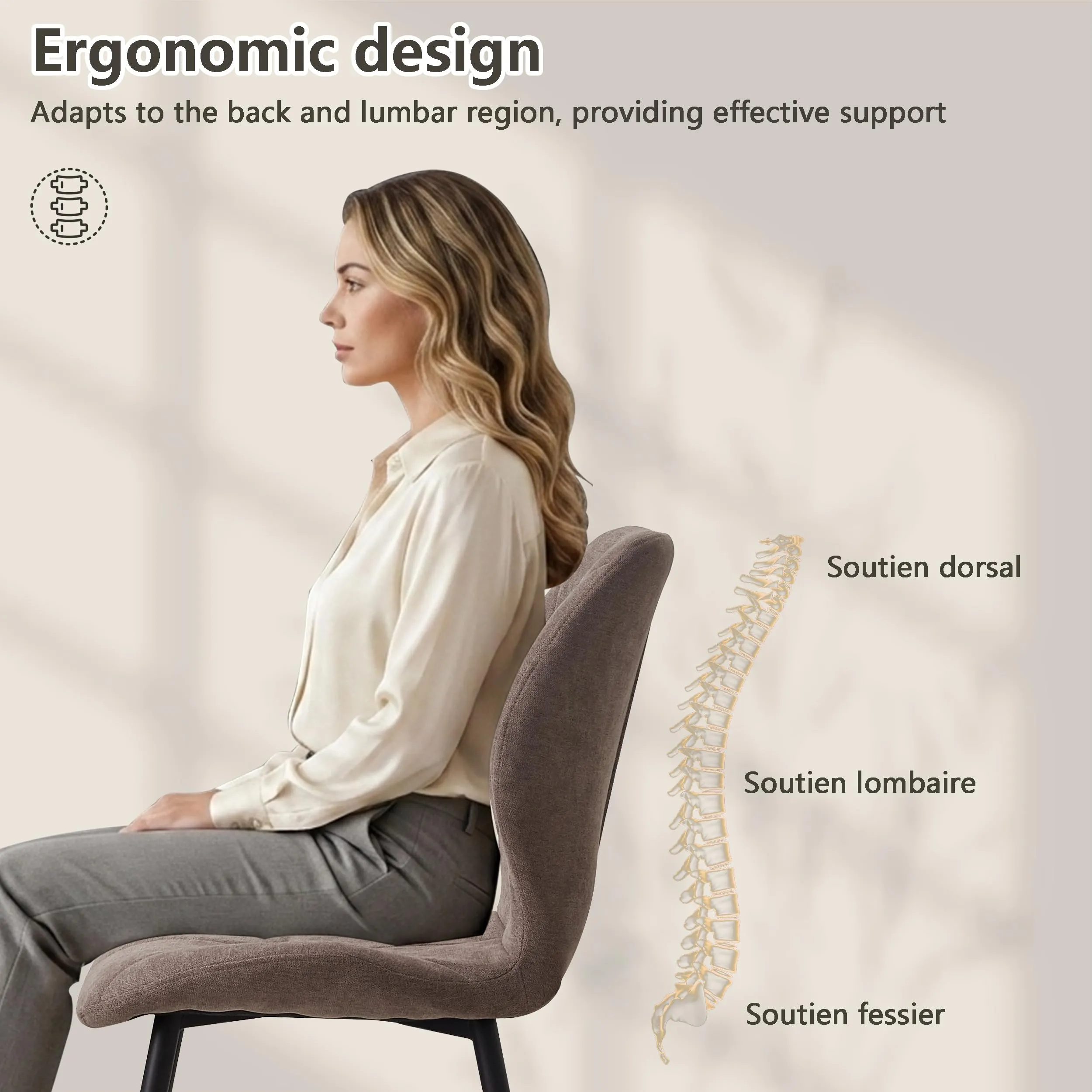 GrandCA HOME Set di 8 Sedie da Pranzo Imbottite in Tessuto a Rombi con Gambe in Metallo, Marrone-R - immagine 5
