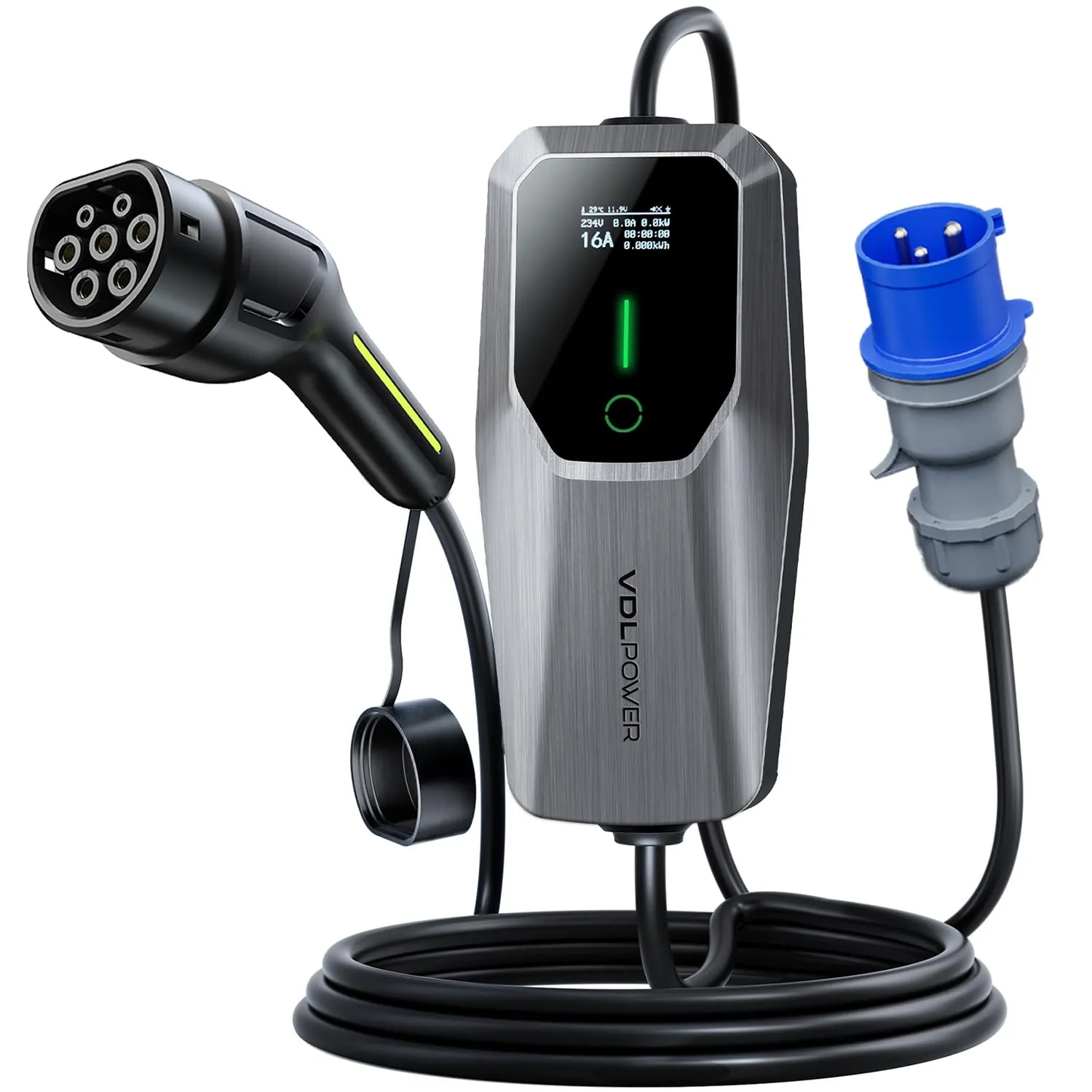 VDLPOWEREU Cavo di Ricarica Auto Elettrica Tipo 2, 7.36 kW, 6-32A, 5m Monofase CEE 3 pin, IEC 62196-2, Modello EC20 - immagine 1