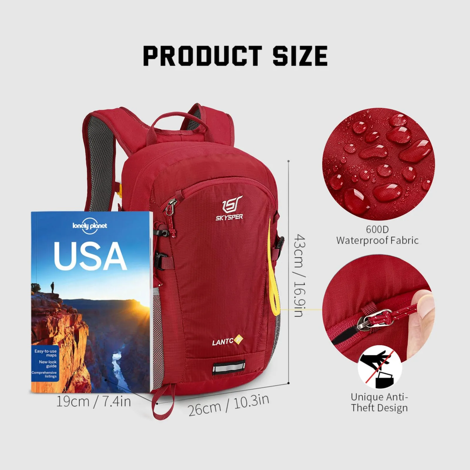 SKYSPER Zaino da Hiking 20L Tartan - immagine 6