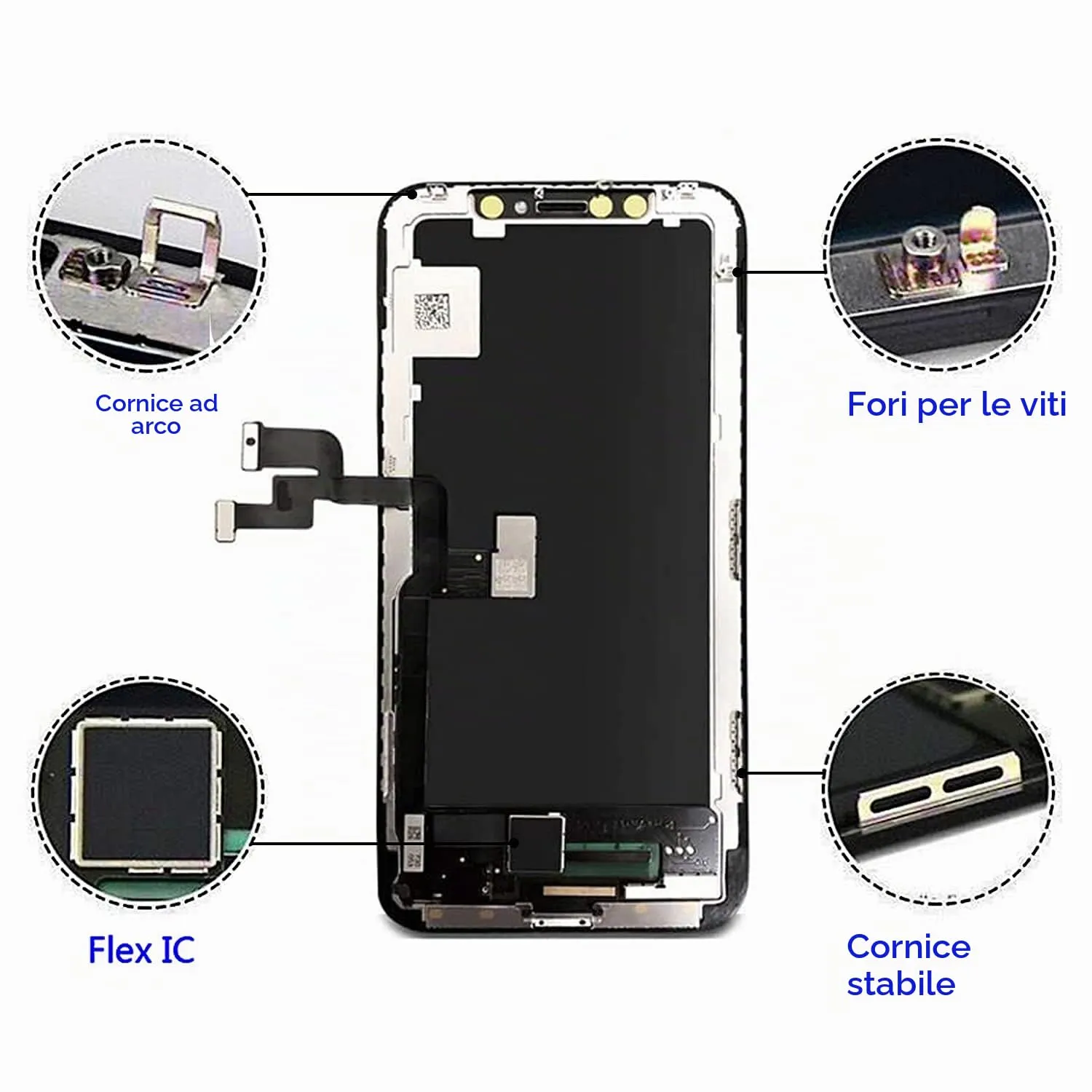 Brinonac Display LCD Kit Sostituzione 5,8" FHD COF Digitizer per iPhone X - Nero (BX05) - immagine 7