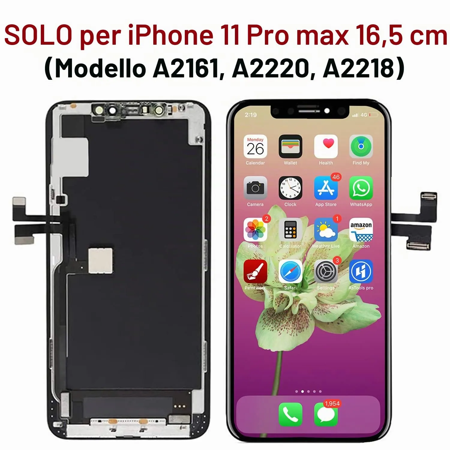Brinonac Display LCD Digitizer per iPhone 11 Pro Max 6,5" FHD - immagine 2