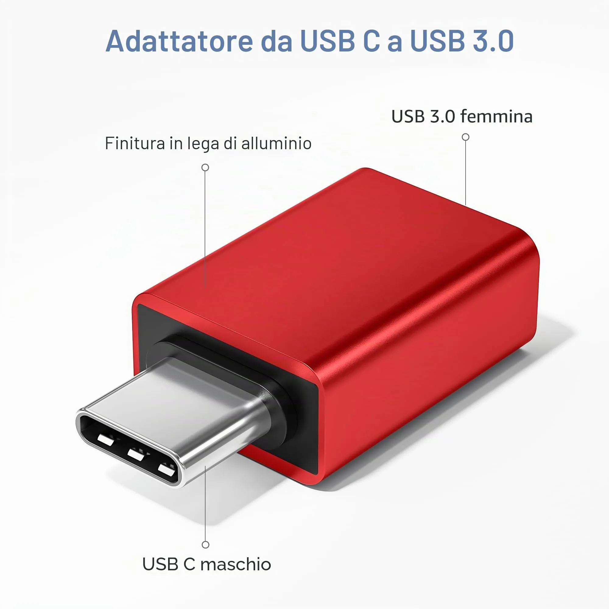 BASESAILOR Adattatore USB-C a USB 3.2 Femmina OTG, 3 Pezzi - immagine 2