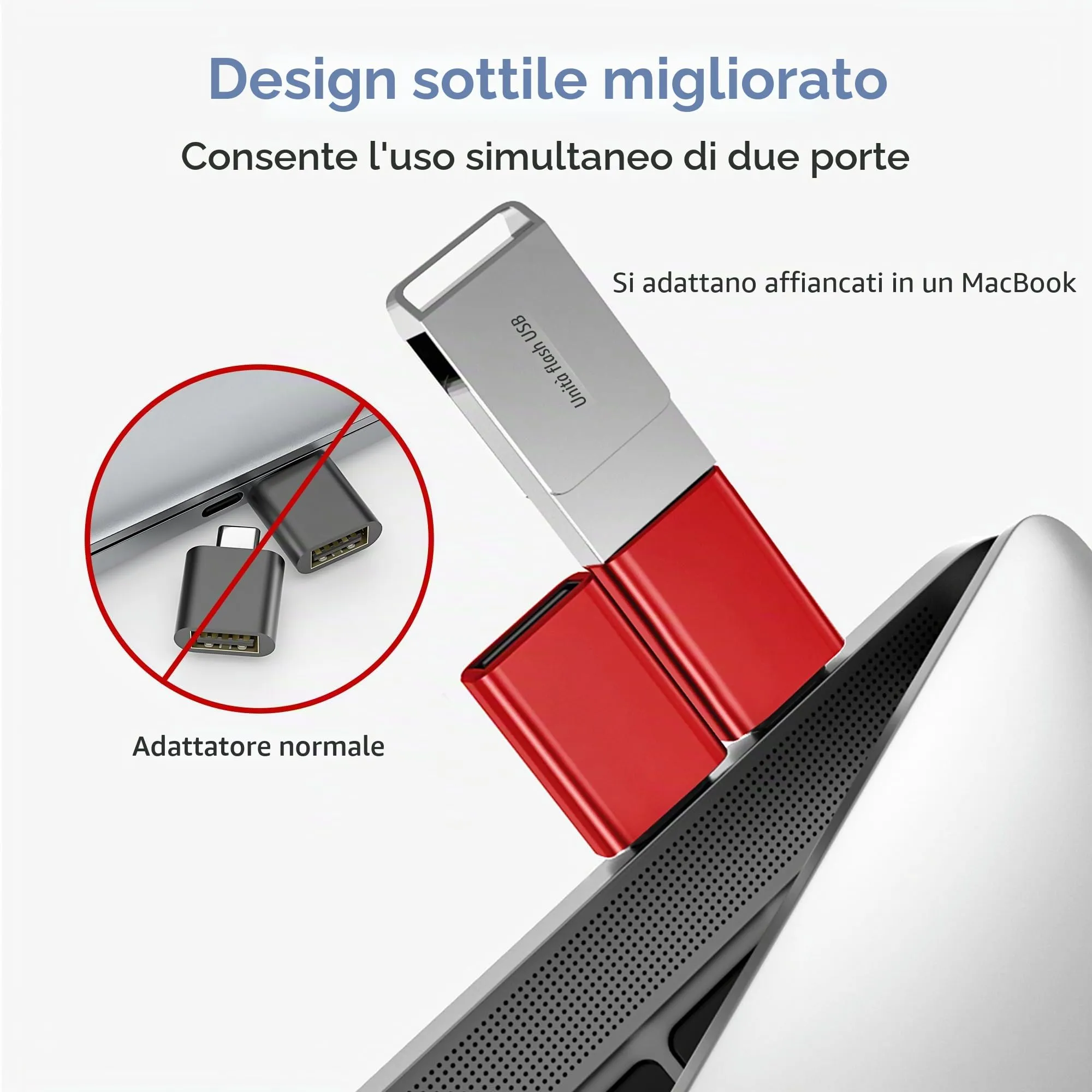 BASESAILOR Adattatore USB-C a USB 3.2 Femmina OTG, 3 Pezzi - immagine 3