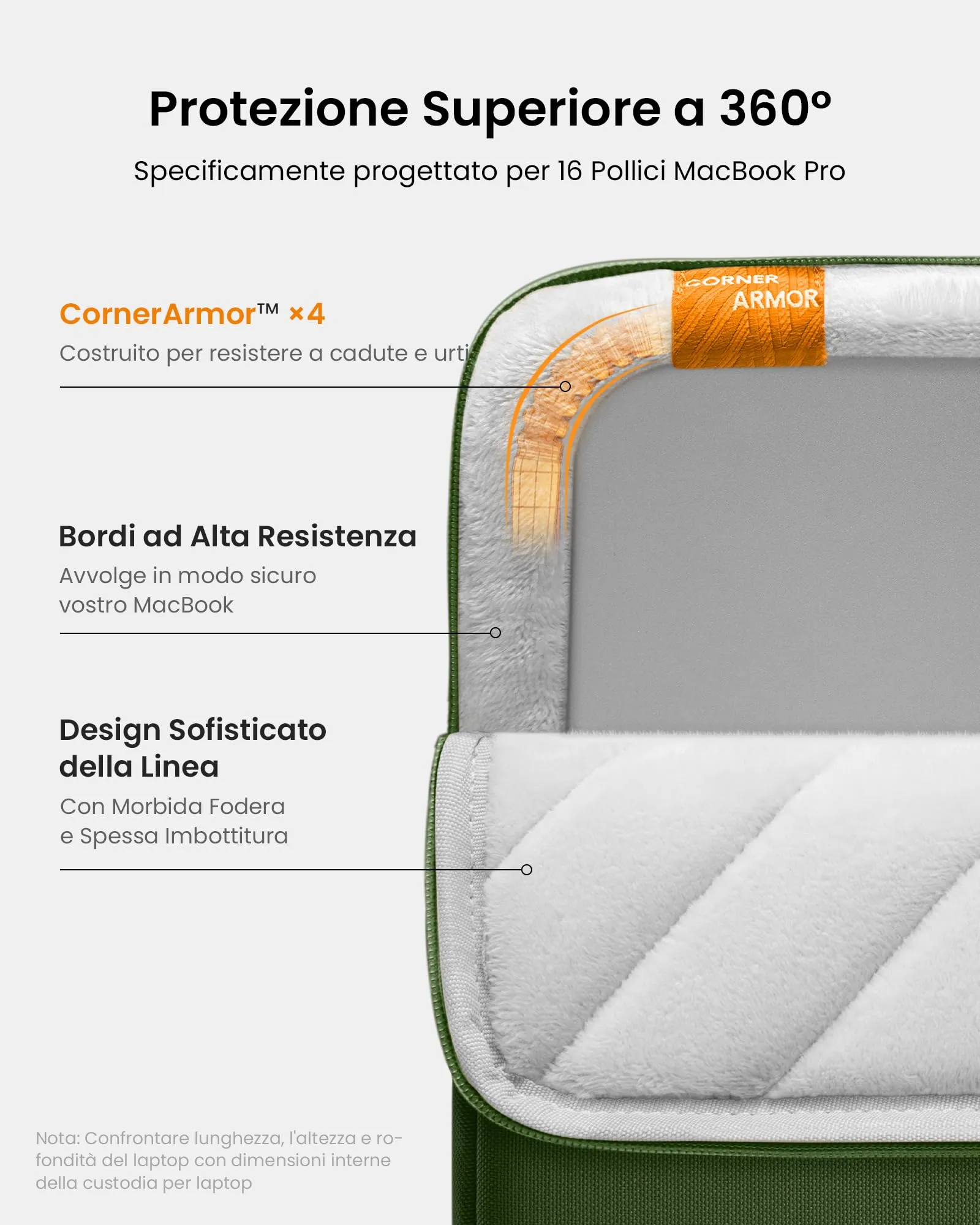 tomtoc 360° Custodia per MacBook Pro 16 Pollici M5/M4/M3/M2/M1 Pro/Max - immagine 4