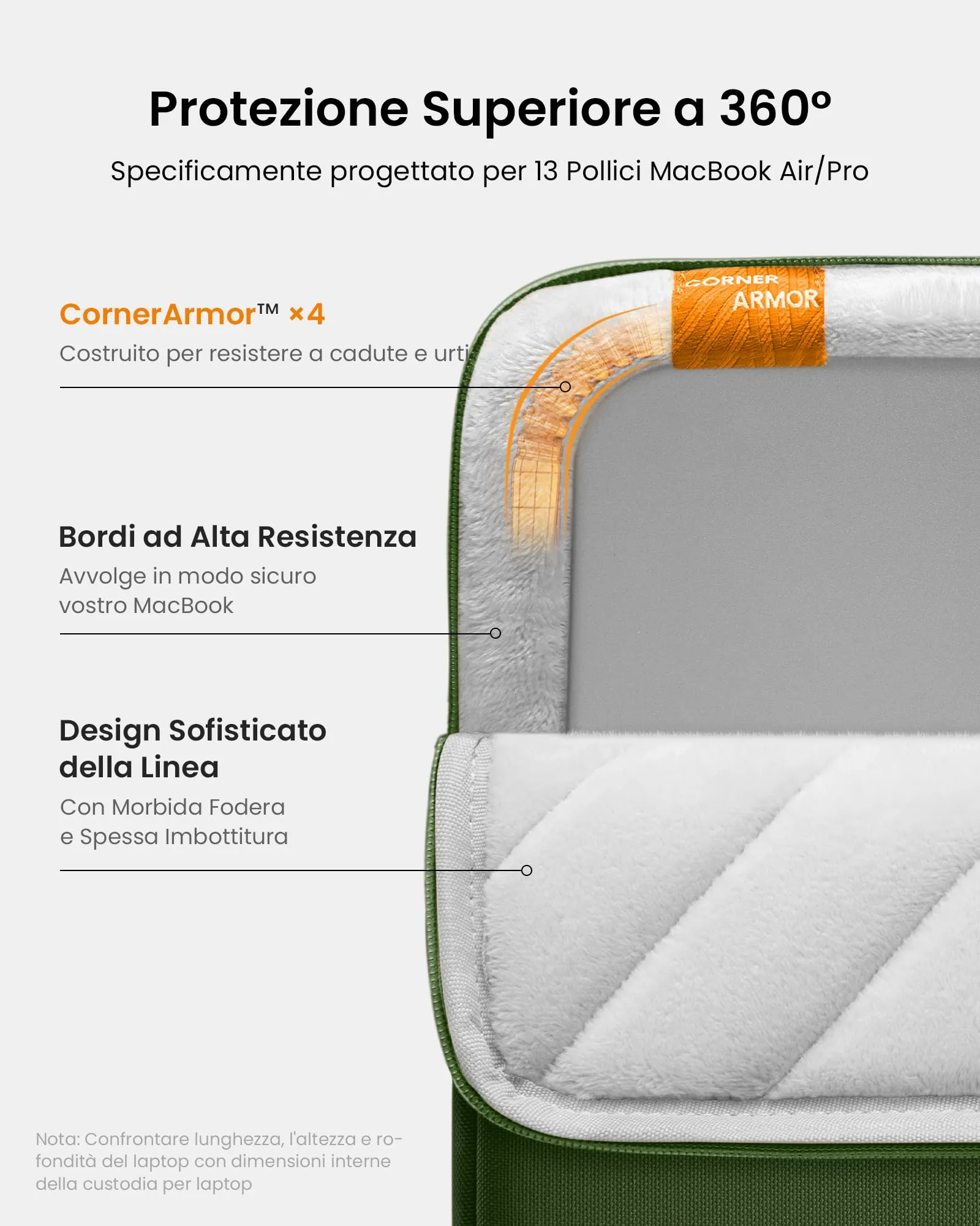 tomtoc 360° Custodia per MacBook Air 13 Pollici M5/M4/M3/M2/M1 - immagine 4