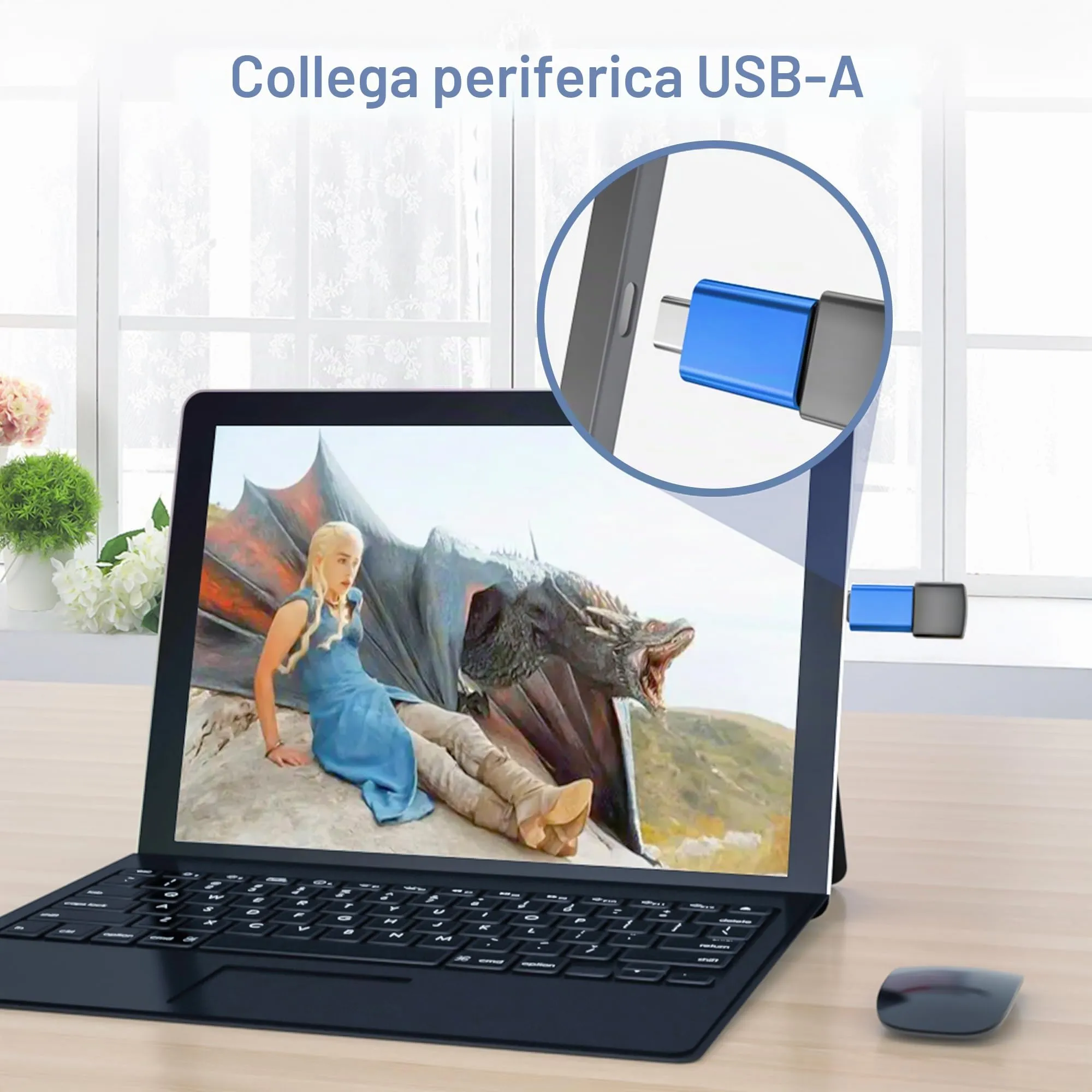 BASESAILOR Adattatore USB-C a USB 3.2 Femmina OTG, 3 Pezzi - immagine 5
